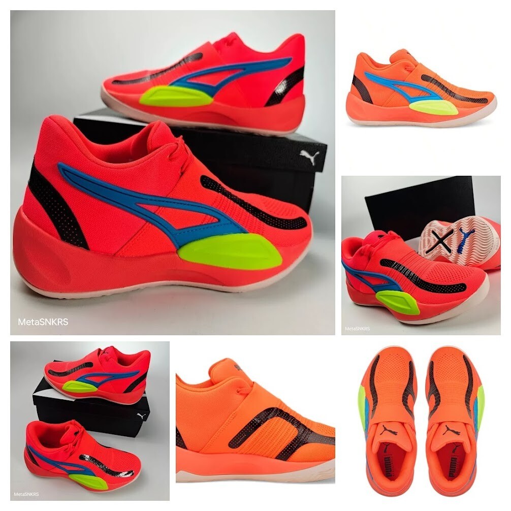 Puma US 16 Men’s Orange Black Blue Yellow Rise Nitro Basketball 377012 04 New