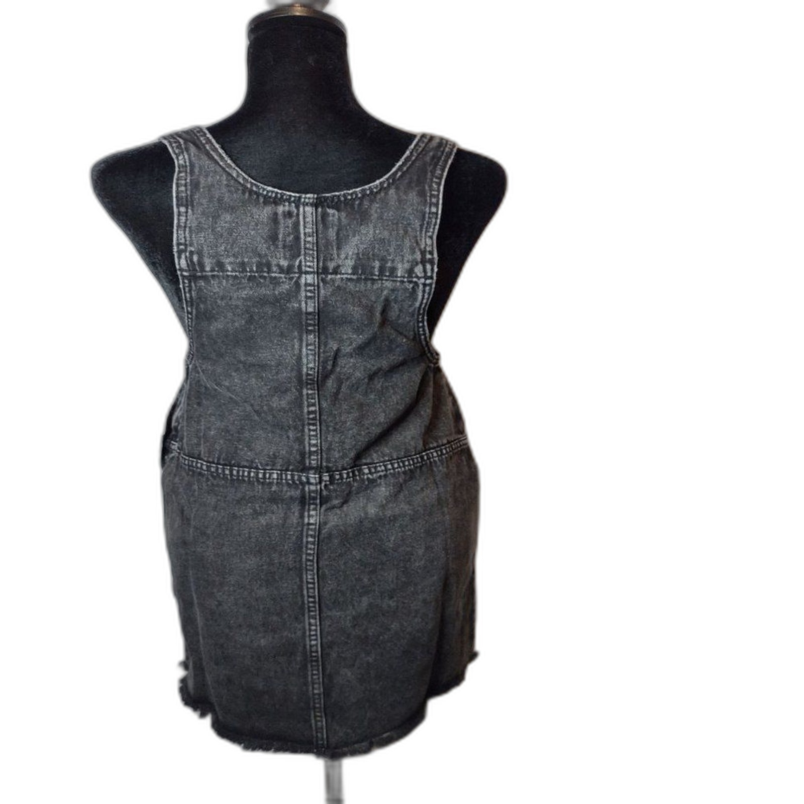 NWT Juniors’ SO® Scoop Front Pinafore Dress Black Wash Denim Size XS
