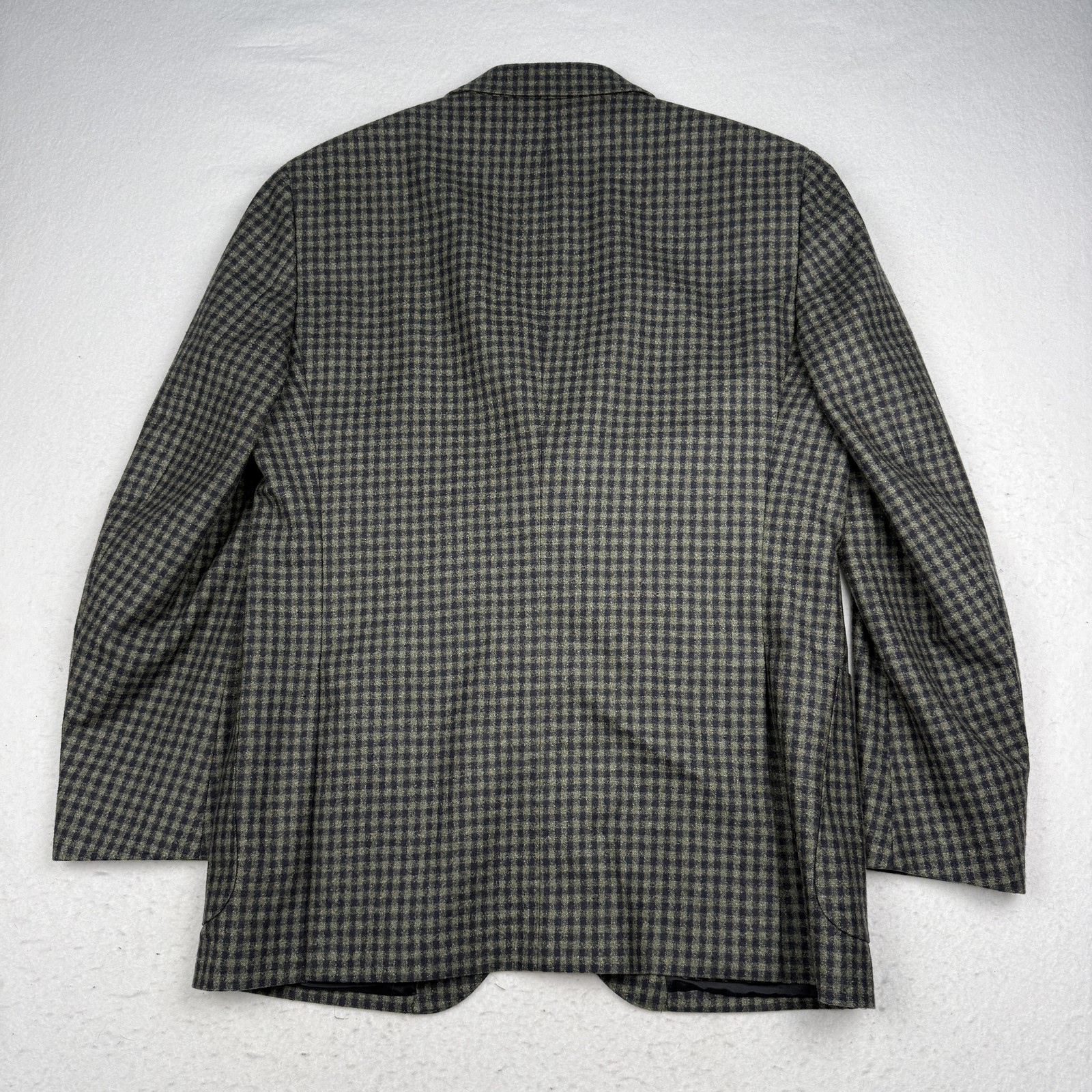 Cantarelli Sport Coat Mens IT 56 (46 US) Green Check Wool Tweed Made Italy