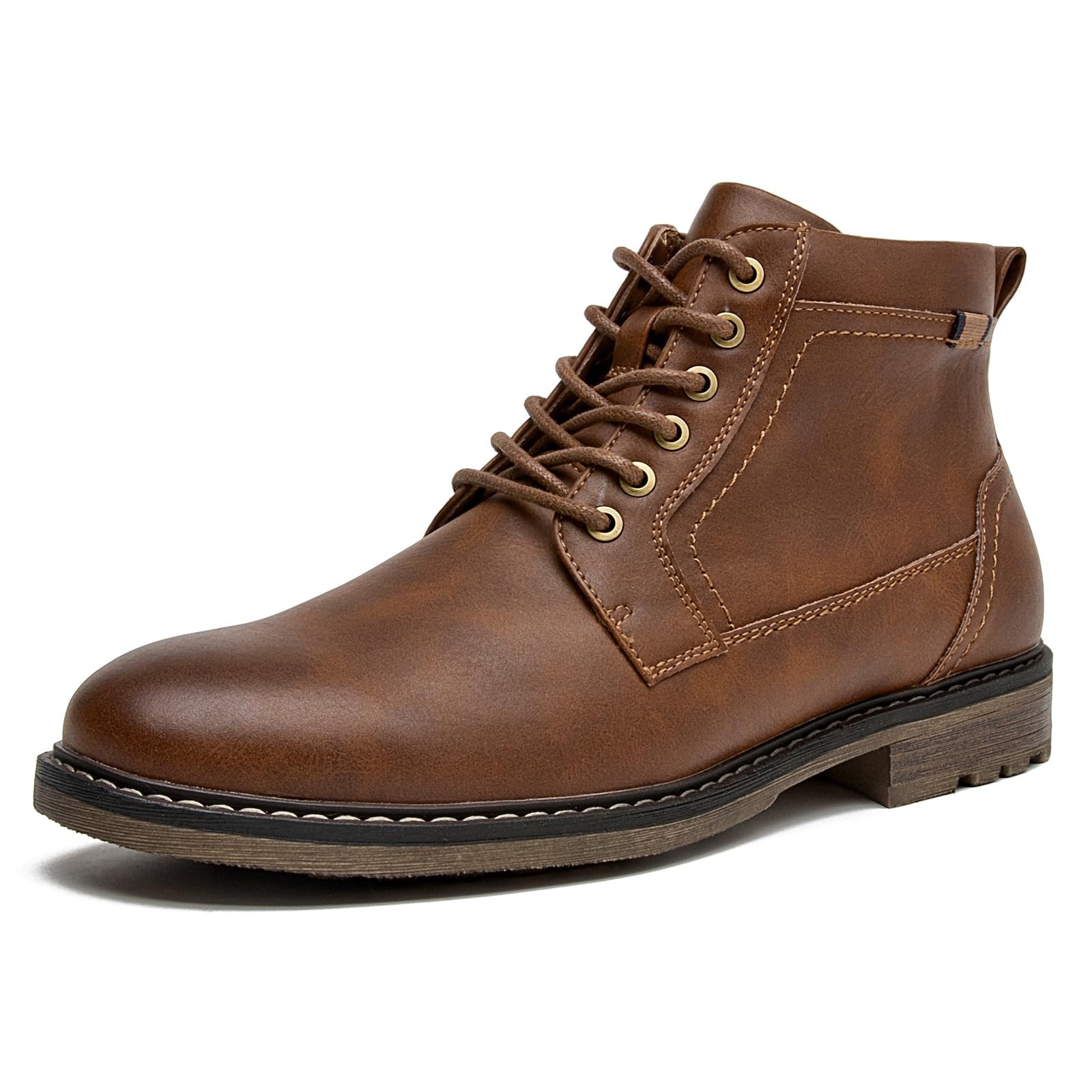 CLOWSE Men’s Casual Dress Ankle Boots with Zipper and Lace-Up, Fashion Boots for
