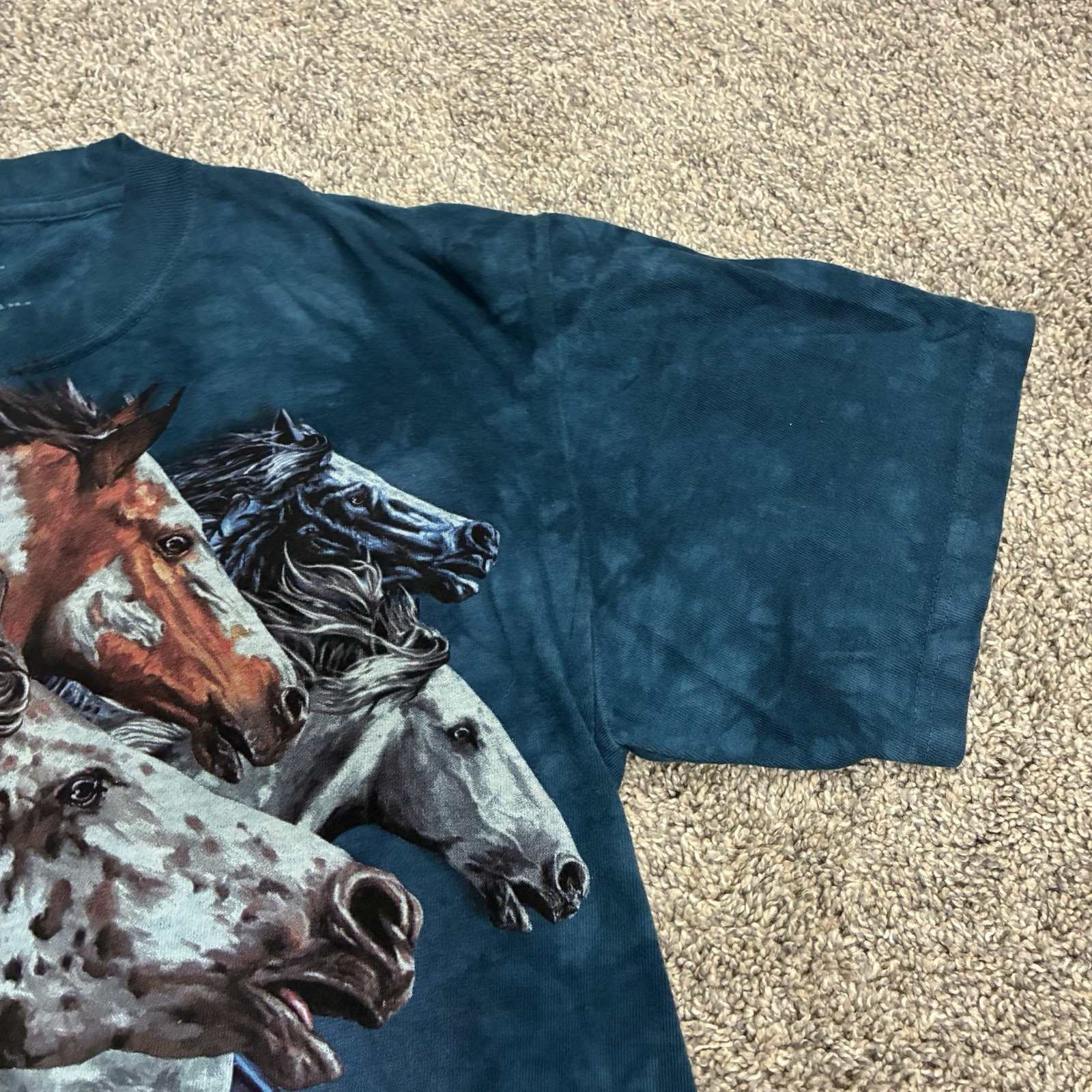 The Mountain Horse T-Shirt Unisex Small Blue 2012 “Find 13 Horses” Hidden Images