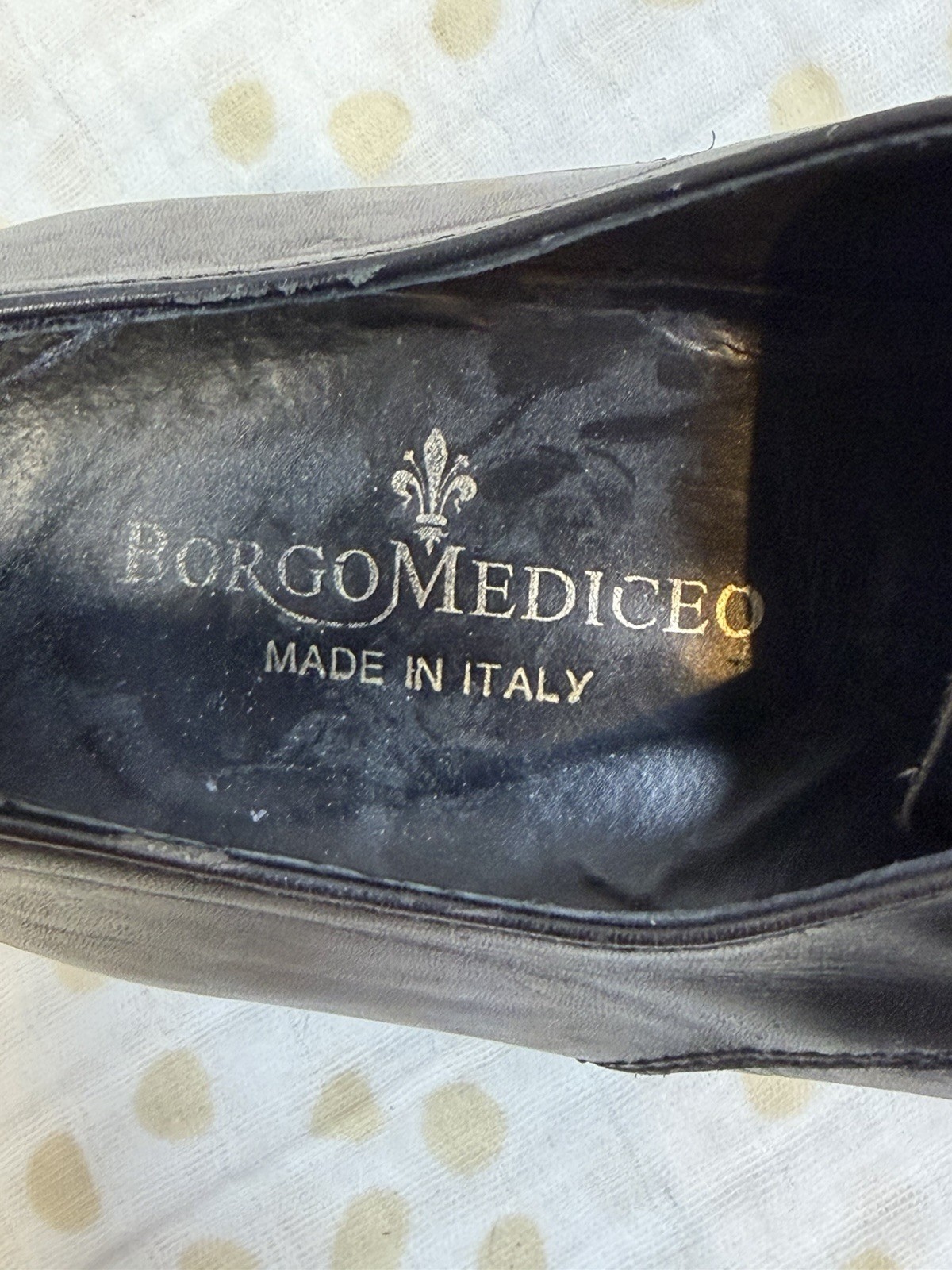 Men’s Soft Feel Black Leather Dress Shoes EU 44 (approx. US 11) Made In Italy.