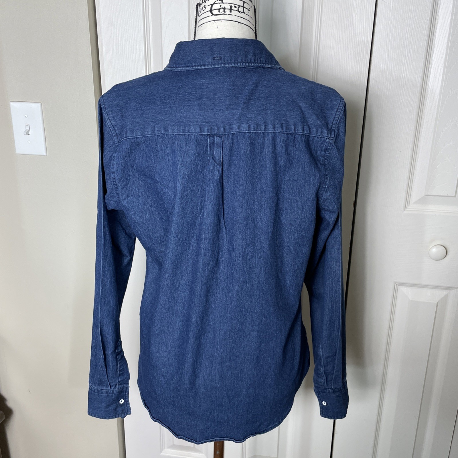 Mountain Horse Women’s Button Up Soft Denim Shirt Long Sleeve Equestrian Size LG