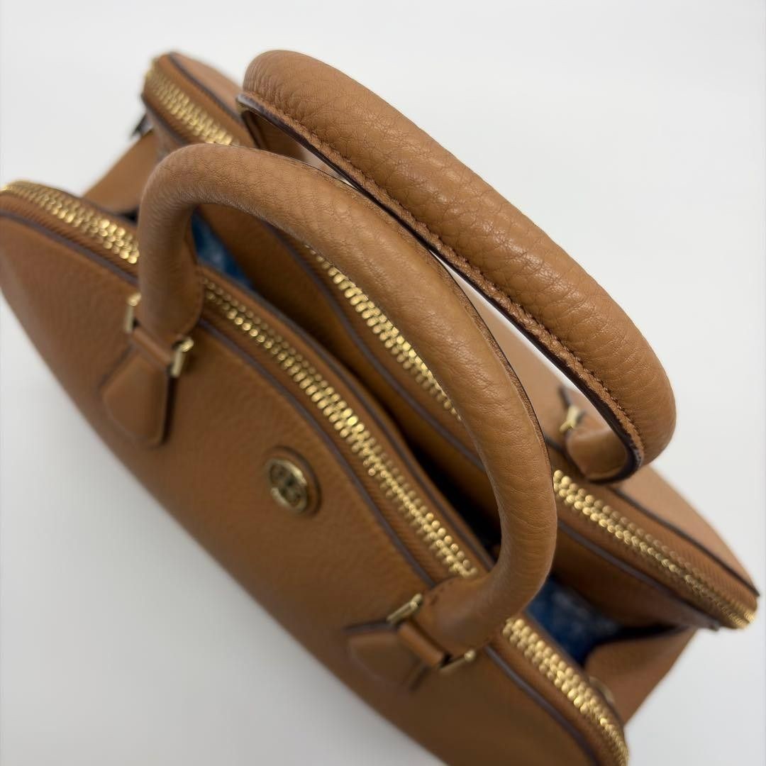 Tory Burch 2way Shoulder Robinson Leather Grain Leather Brown from Japan