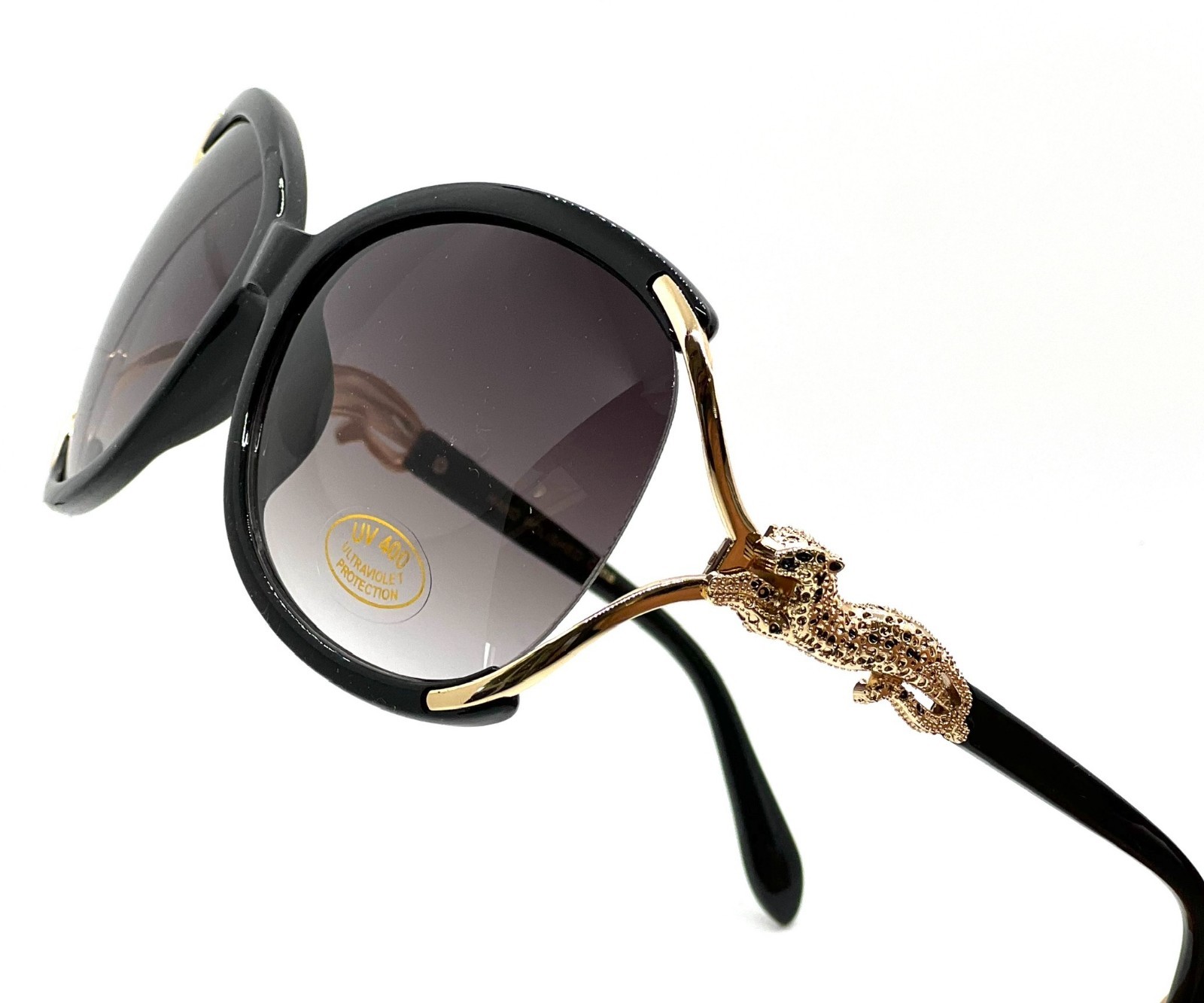 Women’s Sunglasses Fashion Luxury Jumping Leopard Jewel Hinge Thick Butterfly