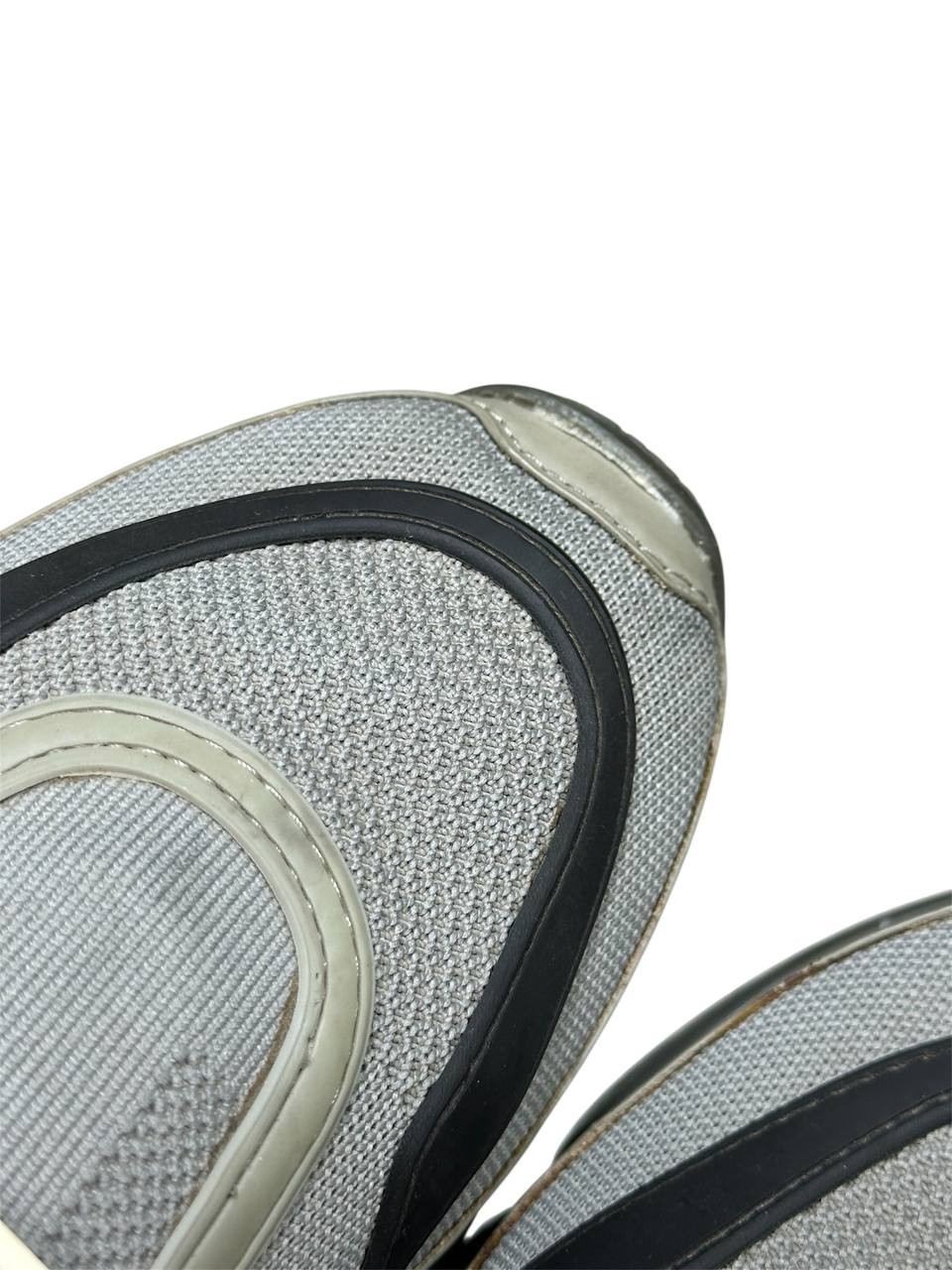 Prada Cloudbust Grey Sneakers Strap Mesh Leather Chunky Sole 25cm UK 6.5