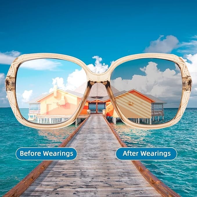 2Pcs Oversized Polarized Sunglasses For Women Jackie O Large Square Retro Frame