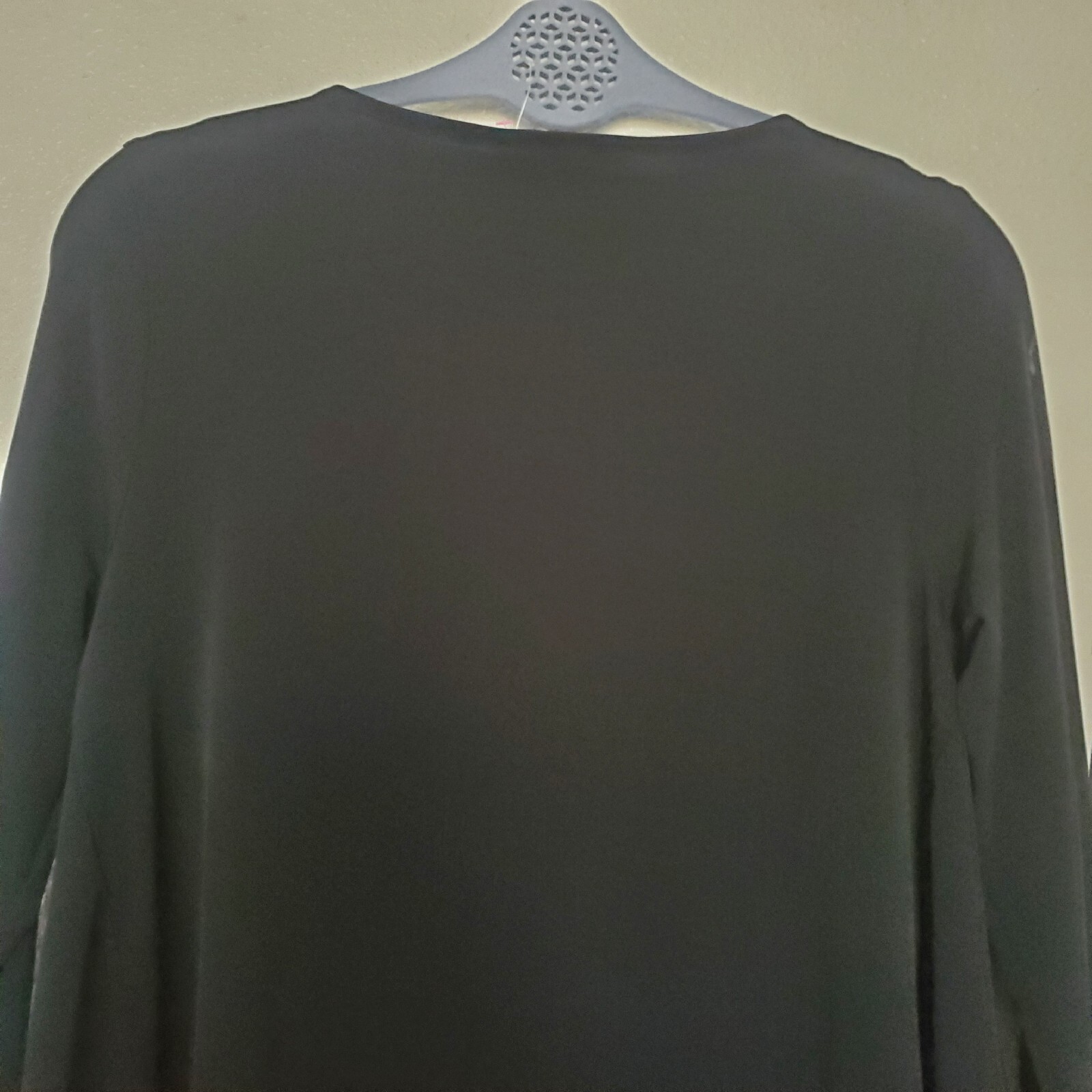 Alembika Top Tunic Coco Black Lagenlook Artsy Stretchy Size 2 US 10 Sparkly Edge