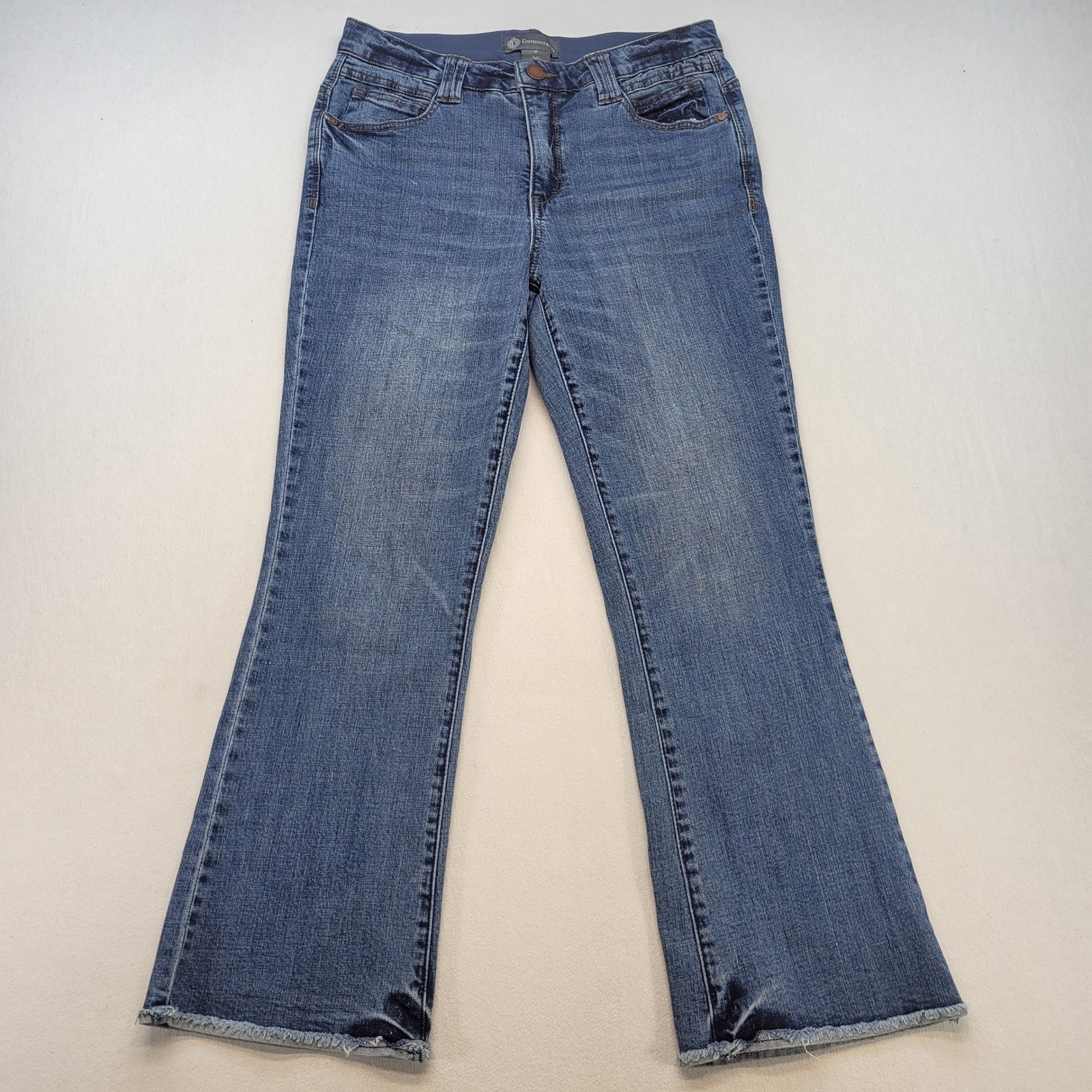 Democracy Bootcut Jeans Women 8 Blue Ab Technology Raw Hem Denim