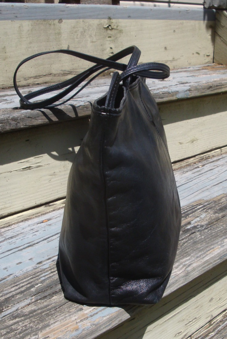 LATICO Black Leather Tote Gemma Boho Hobo Shoulderbag Lightweight Handbag Purse