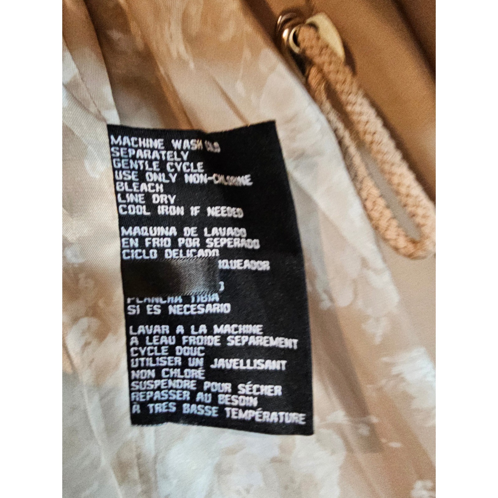 GUESS Los Angeles Womens Tan Draped Trench Jacket Drawstring Waist Beige Coat