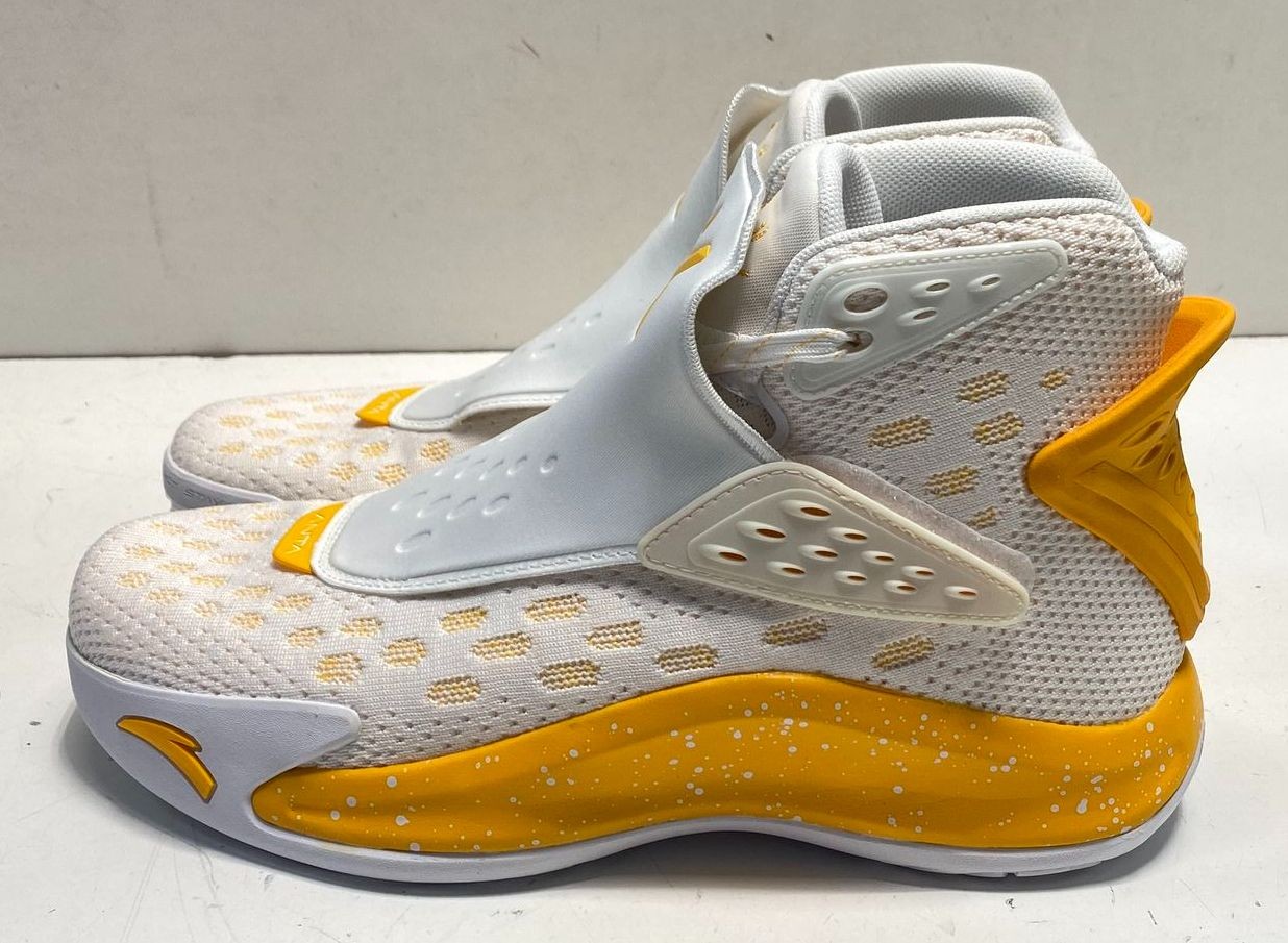 Anta Men’s Athletic Sneakers Klaytheism White Yellow Mesh Synthetic Slip-On