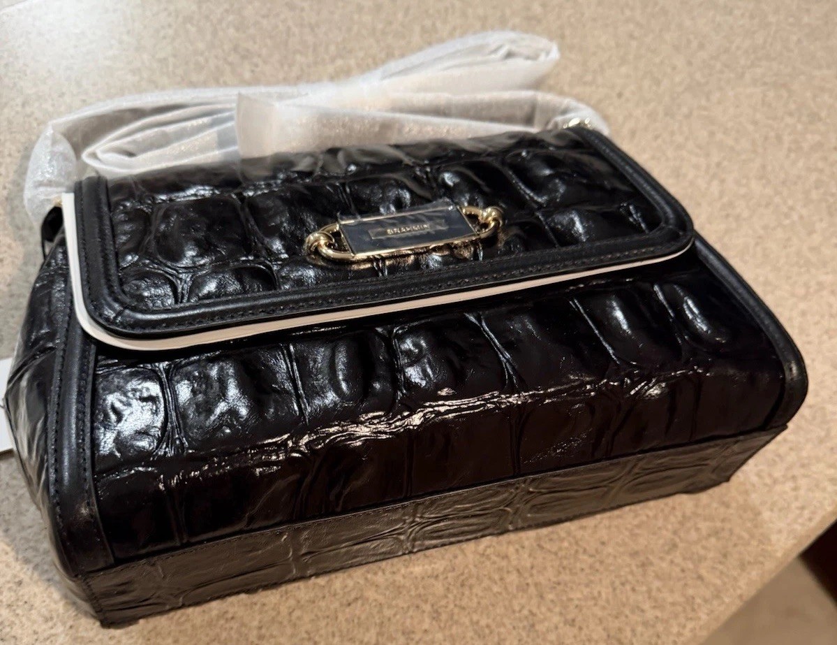 Brahmin Black Castle View Collection Jenah Crossbody $345 NWT