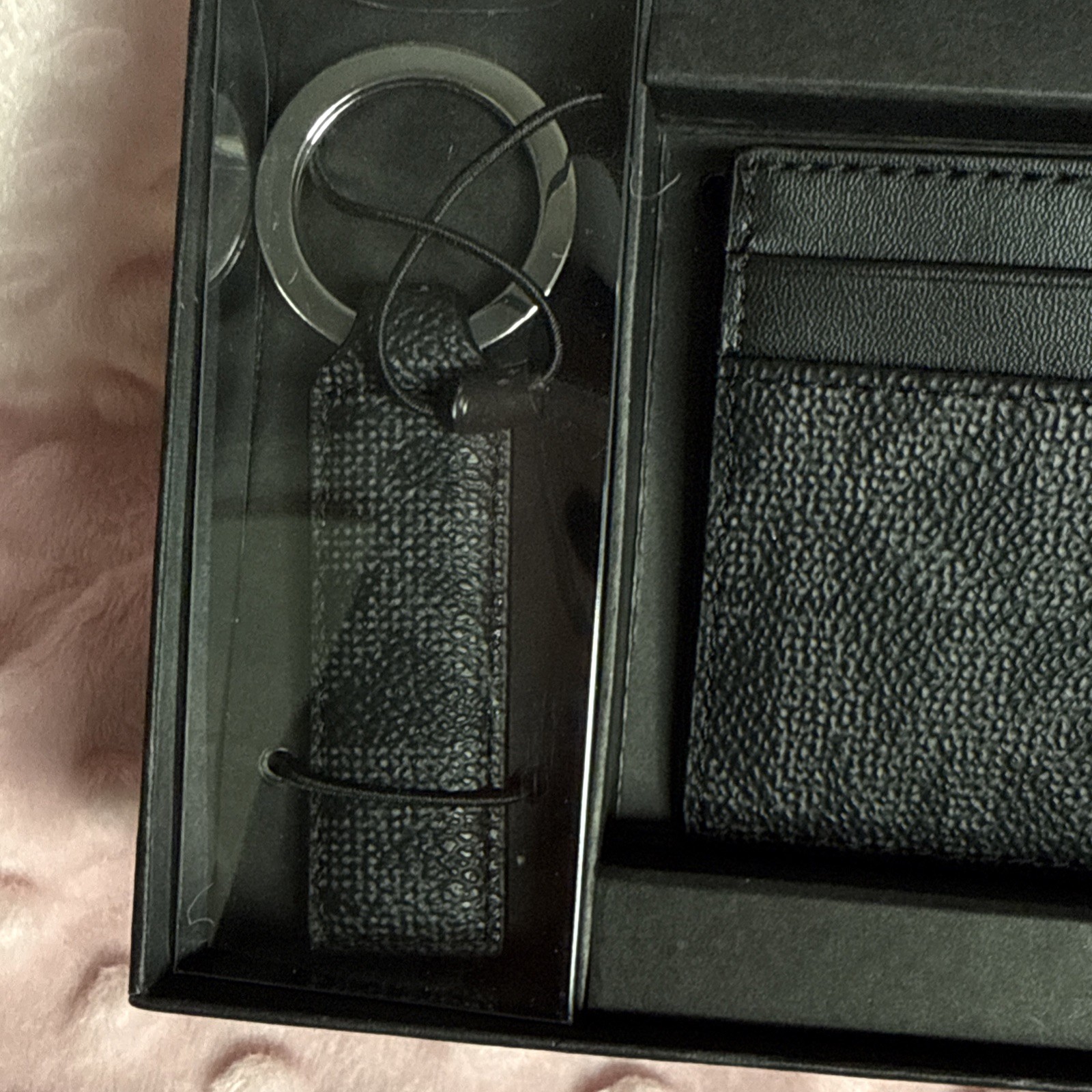 MICHAEL KORS 86F2SGFD1B MEN’S FROM POCKET SLIM CARD HOLDER WITH KEY RING NIB $98