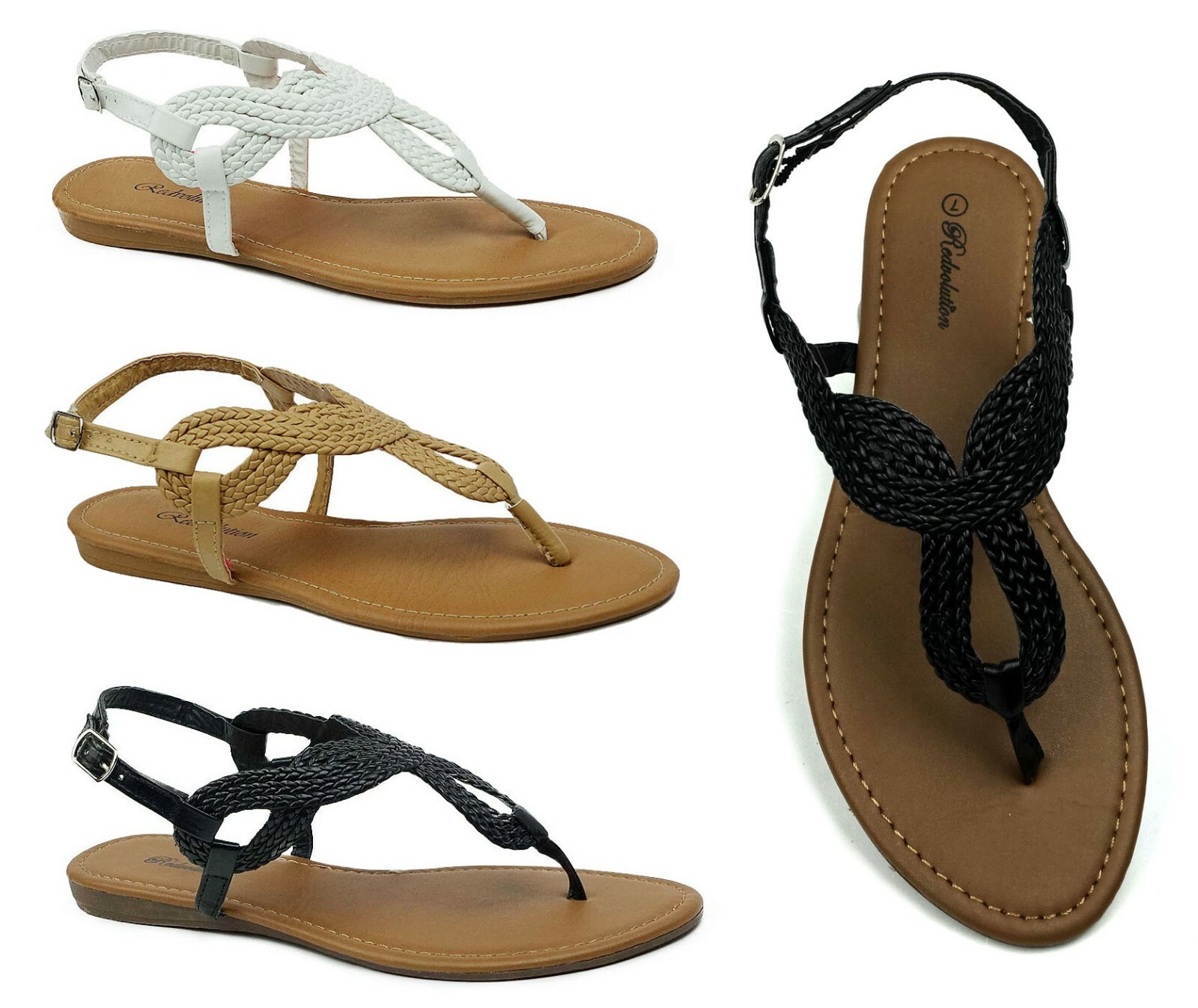 Women’s Braided Gladiator Sandal New T-Strap Thong Flat Summer Shoes || 8016