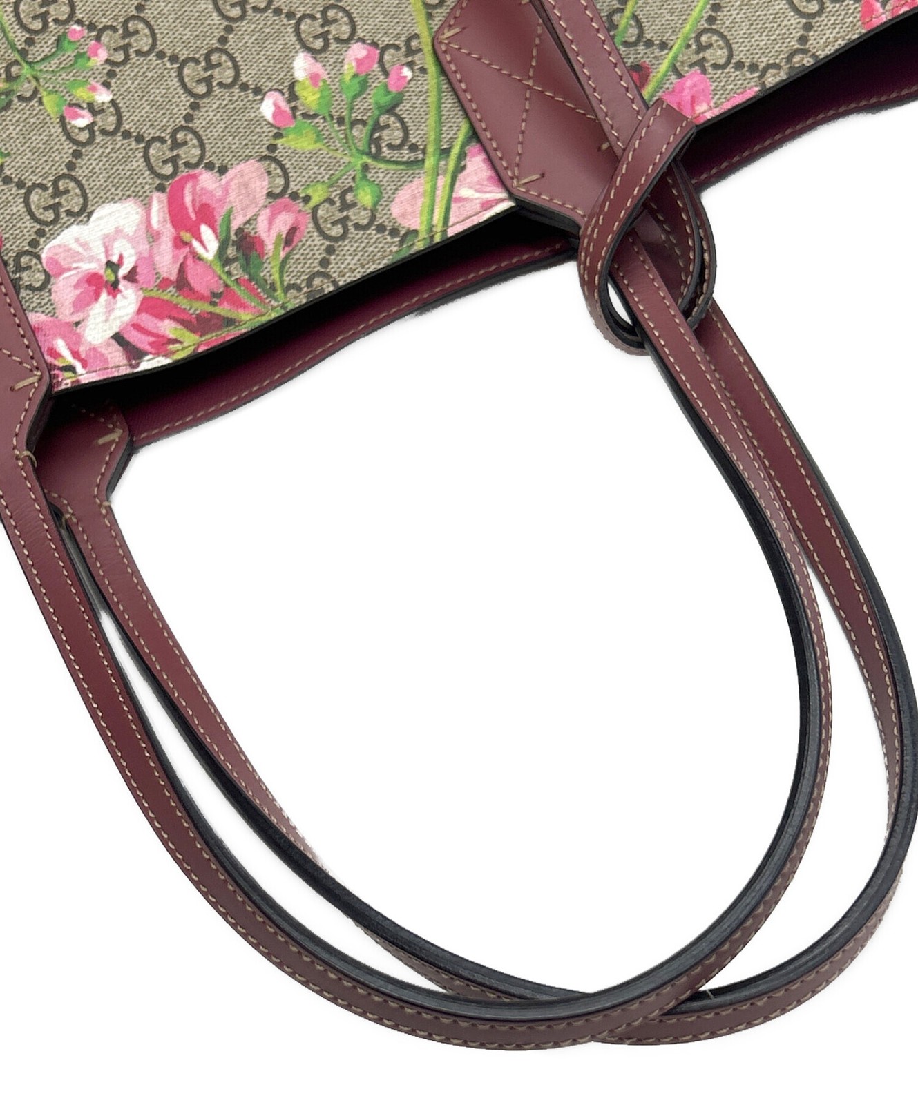 Gucci GG Blooms Reversible Tote Bag Beige Red Women’s Pre-owned Italy 372613