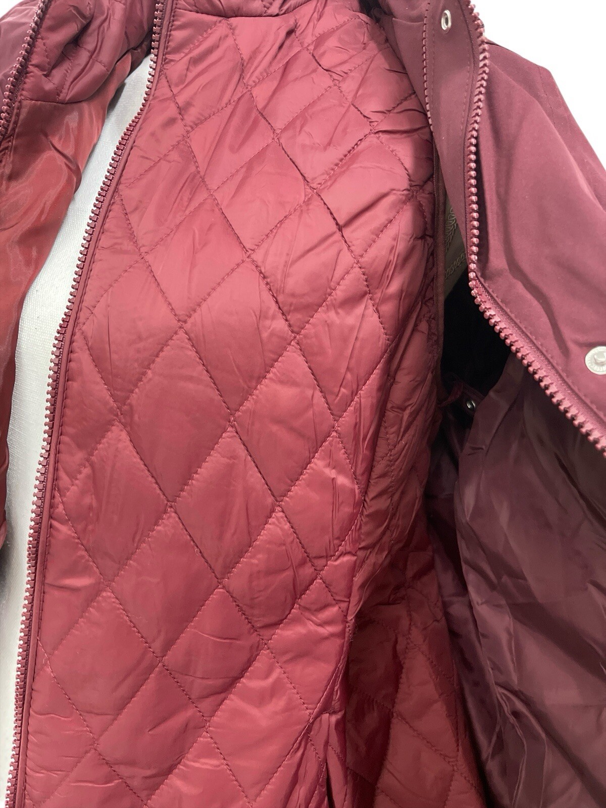 Lands’ End Ladies’ 3-in-1 Systems Jacket w/ Hood & Vest RED Choose Your Size NWT