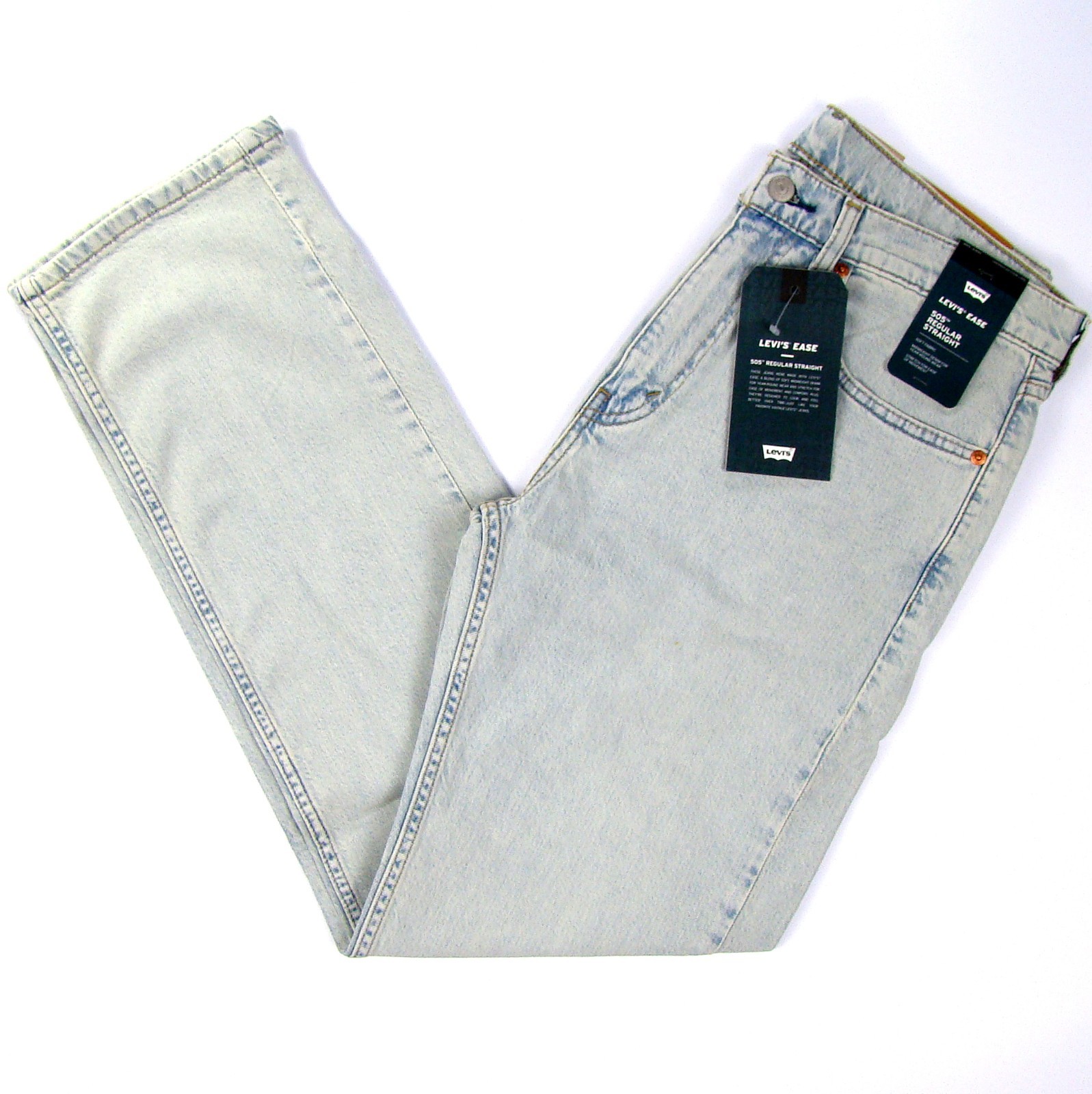 Levi’s 505 Jeans Mens Size 33×32 Light Blue Stretch Straight Leg FREE SHIPPING
