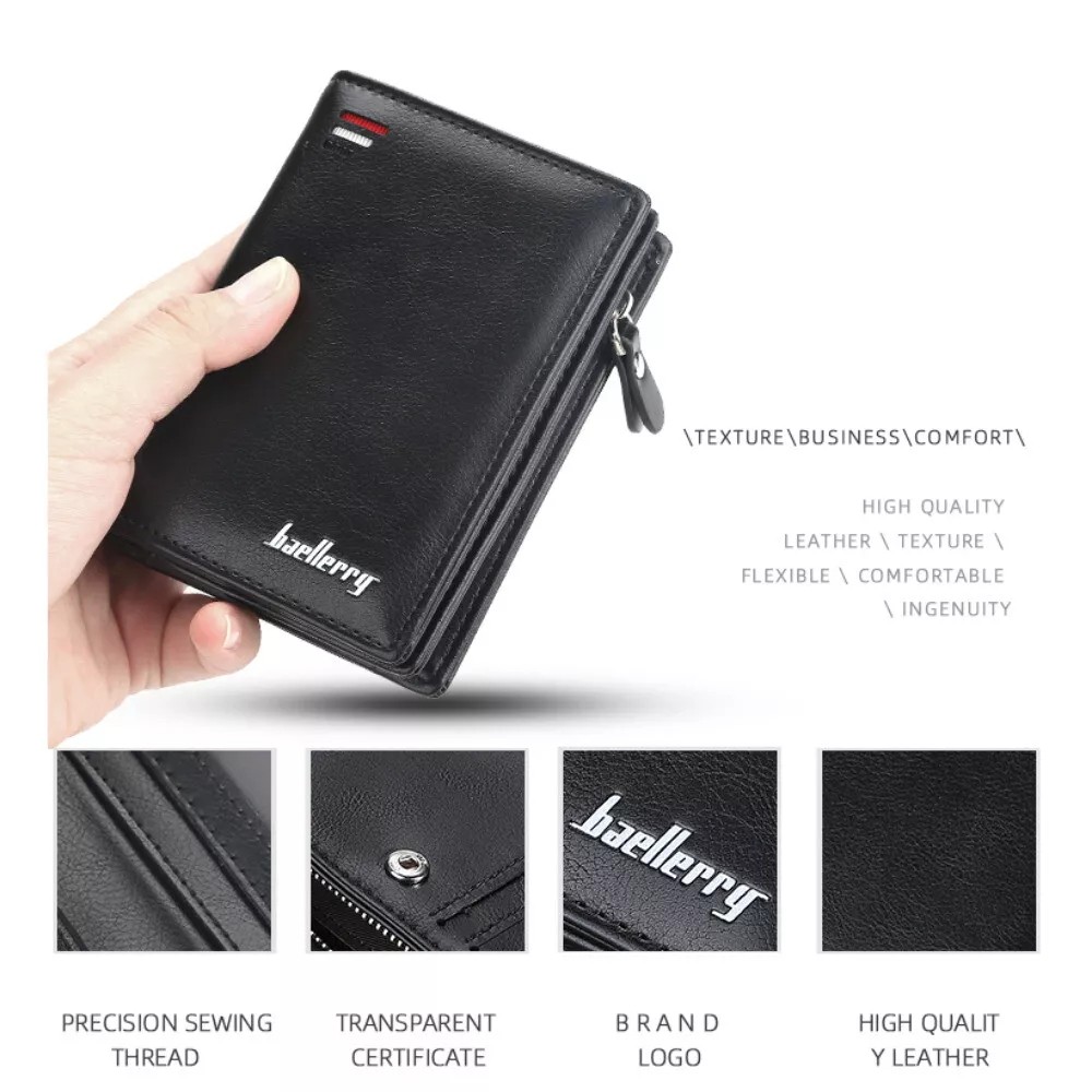 Mens RFID Waterproof Wallet Blocking Leather Credit Card ID Holder Zipper Purse
