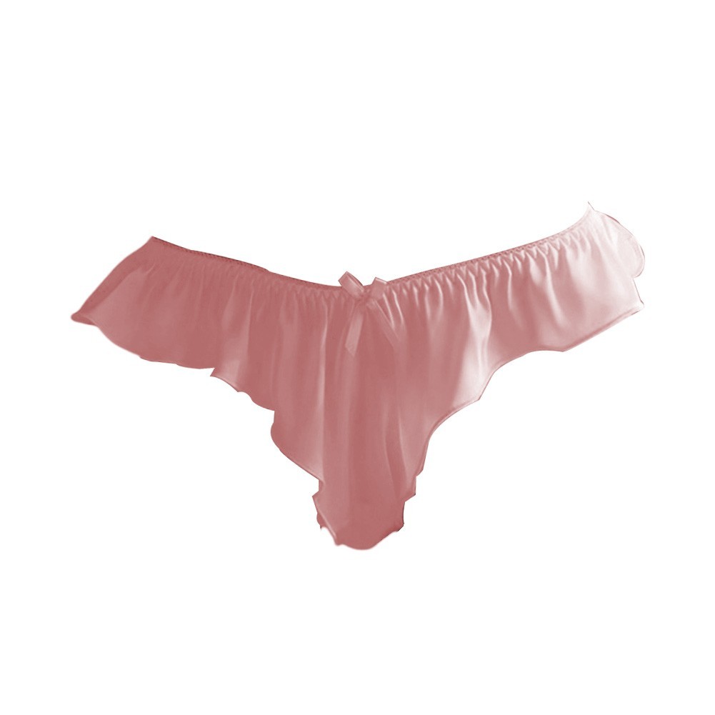 Sexy Underwear Ruffle Underwear Regular Length Satin Fabric All Season