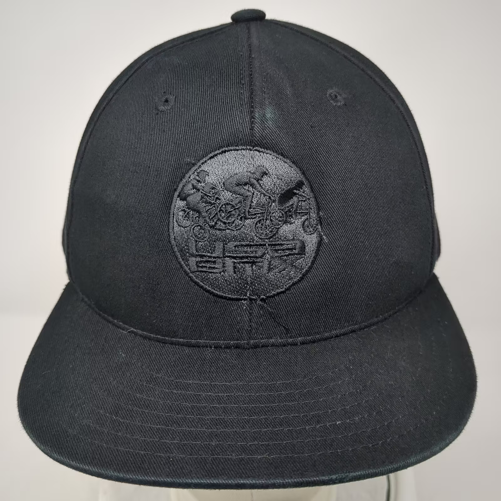 KBETHOS USA BMX Snapback Hat Black OS Flat Brim Gray Underbrim Embroidered