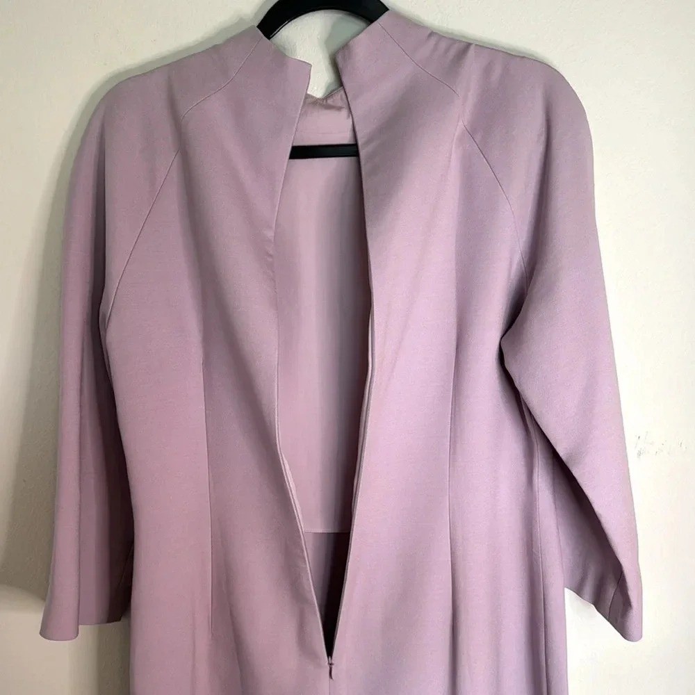NWT Ralph Lauren Purple Label Made in Italy Lilac Midi Dress Wool/Silk Size 12
