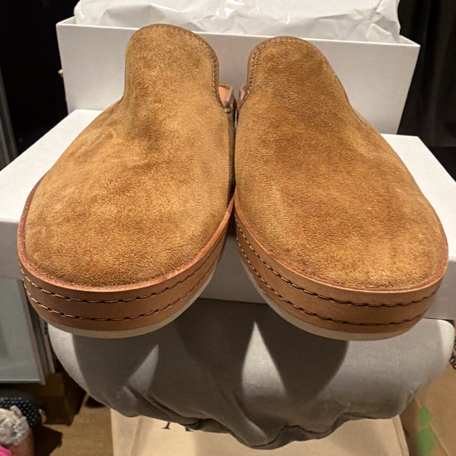 NIB Vince Canella Tan Suede Mule Slip On shoes NIB Size 9.5 Brand New