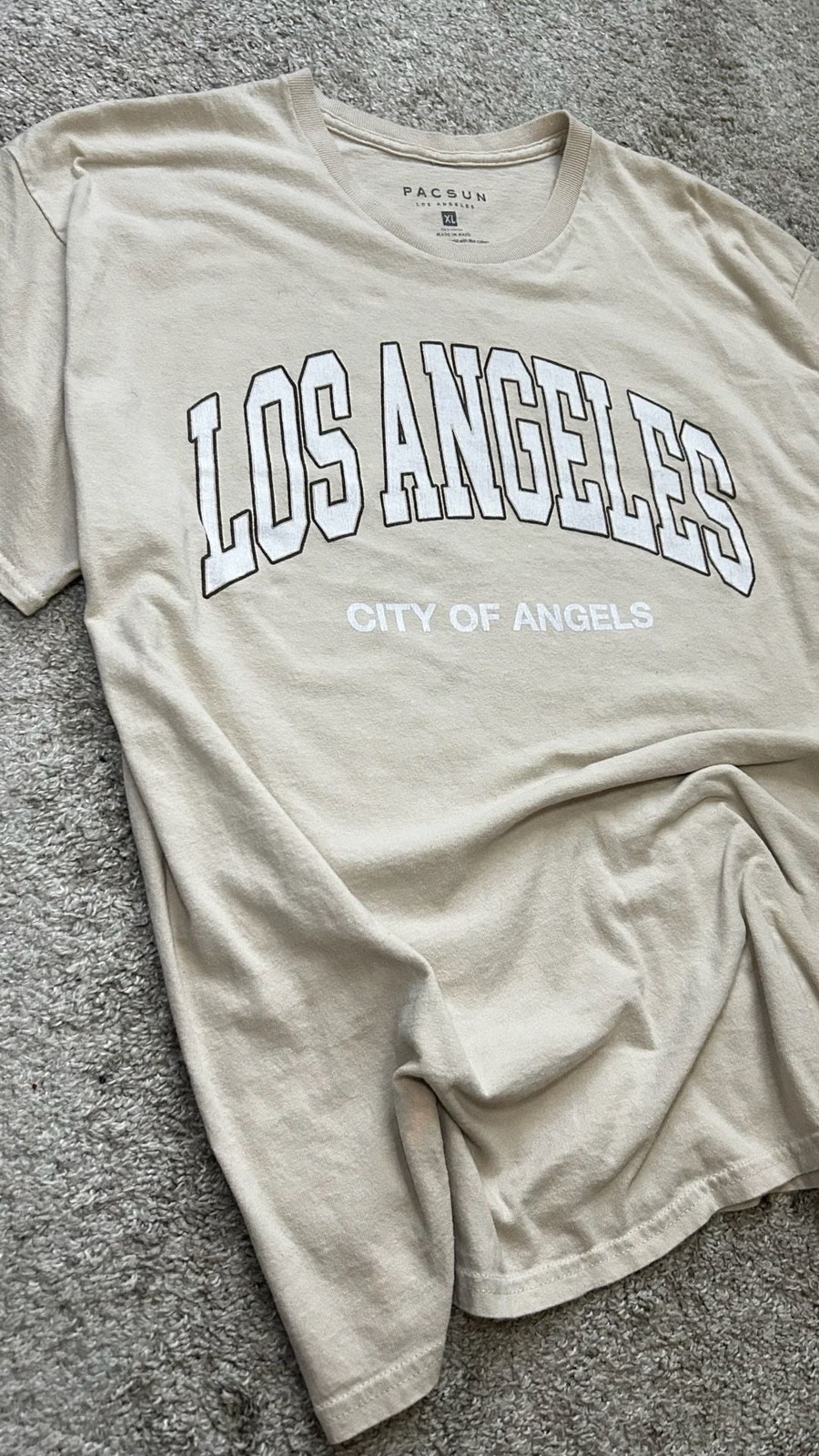 PacSun Beige Los Angeles City of Angels Graphic T-Shirt Size XL