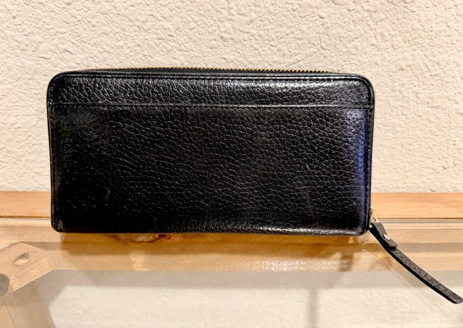 kate spade new york Black Zip-Around Wallet Tassel Logo Women’s Credit Card