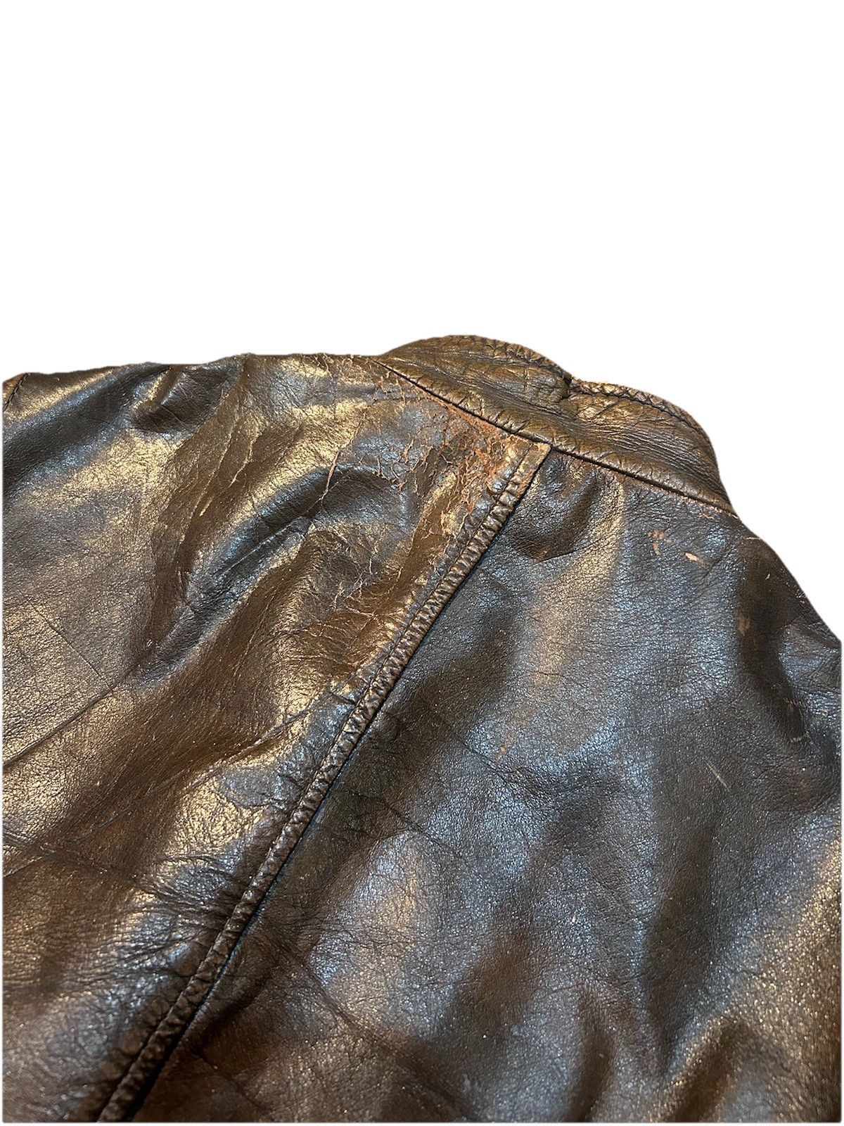 Cafe Racer Vintage 50s/60s Brown Leather Jacket Size 40 SERVAL Zipper