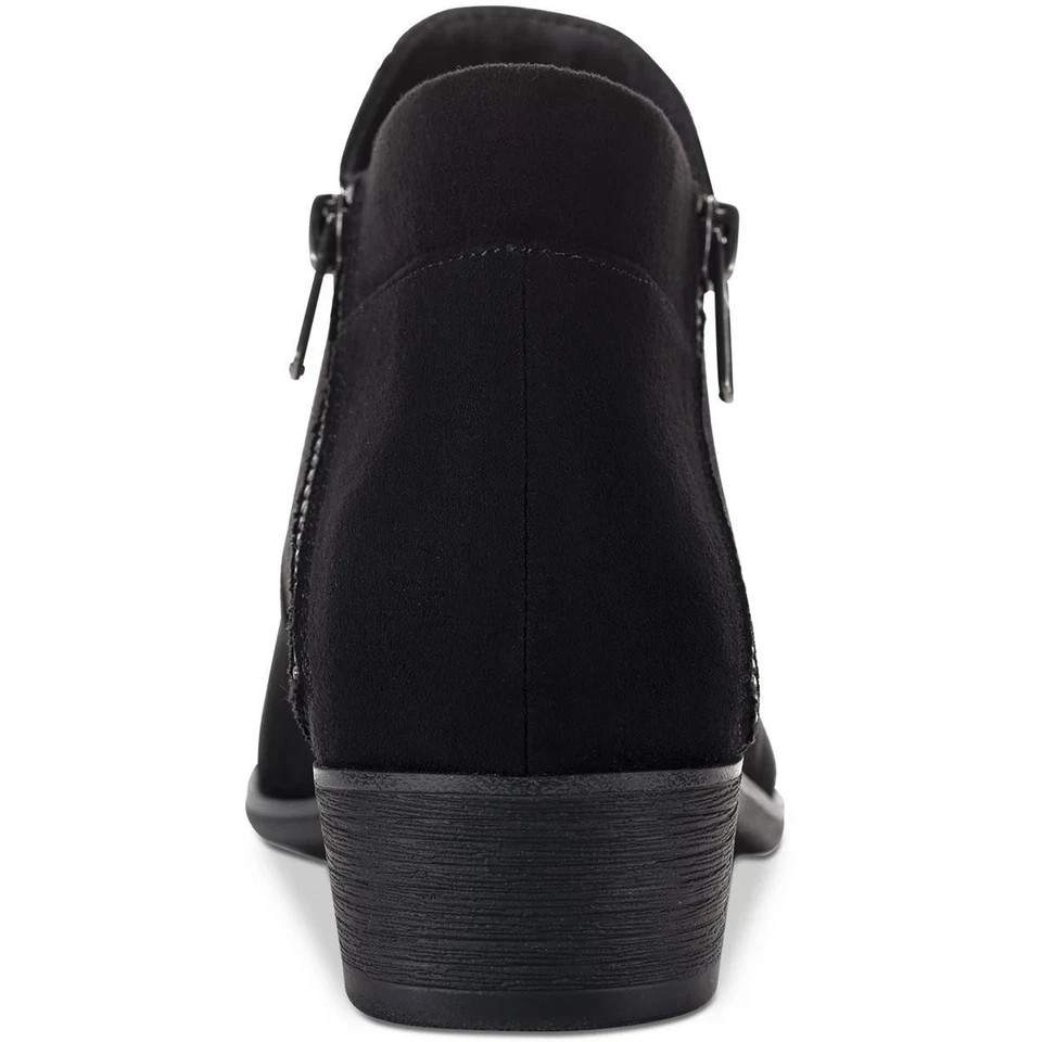 Sun + Stone Women’s Black Mirco Adelinee Double Zip Ankle Booties Shoe Size 9.5W