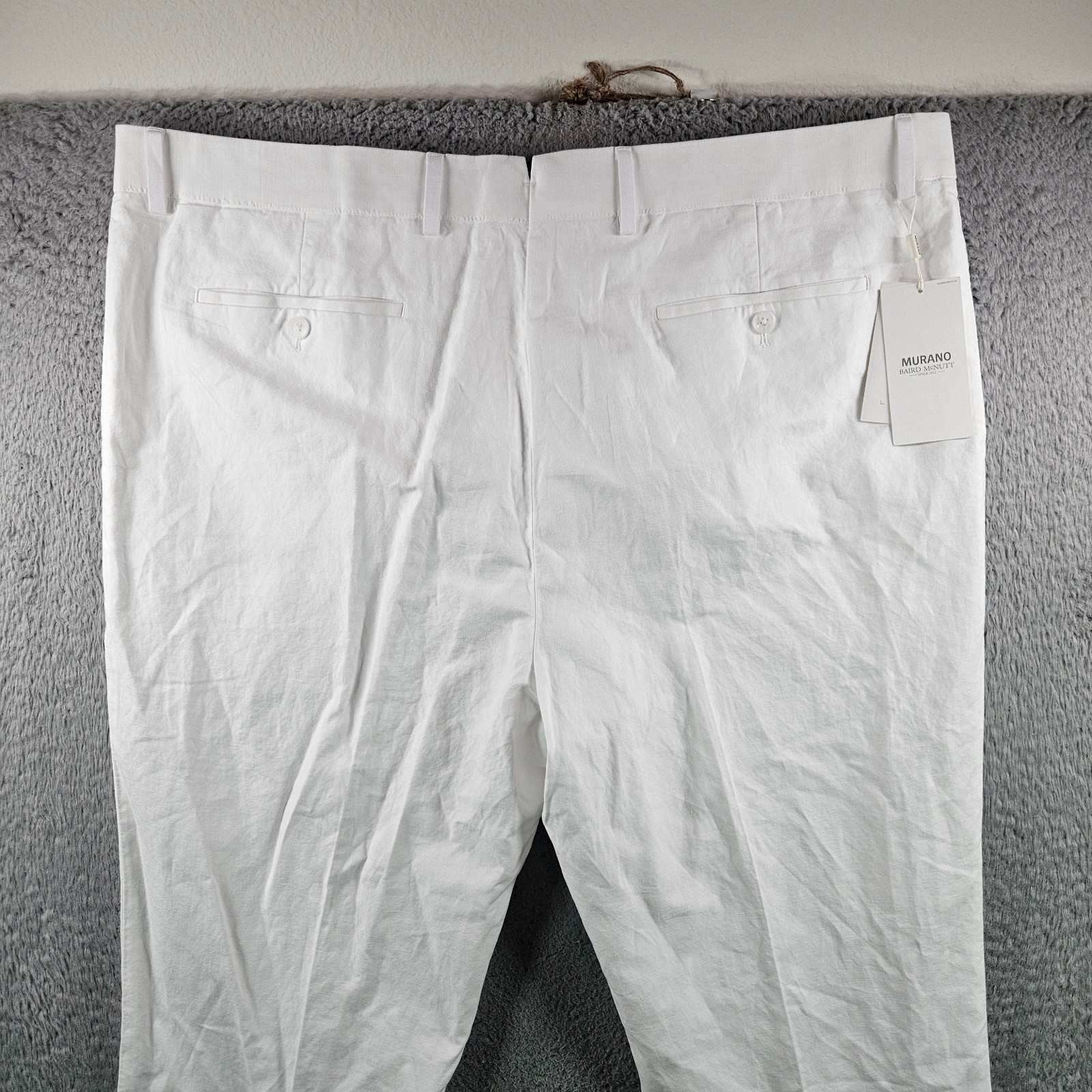 $115 NEW Baird Mcnutt Murano Linen Pants Men 44 x 29 Relaxed Fit White