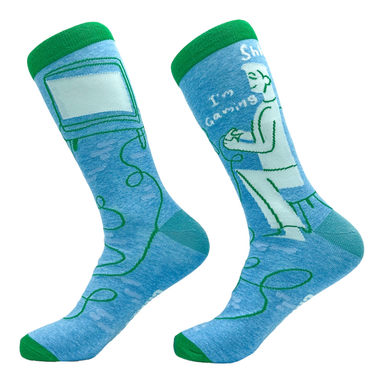 Men’s Shh Im Gaming Socks Funny Be Quiet Gamer Video Games Lover Footwear