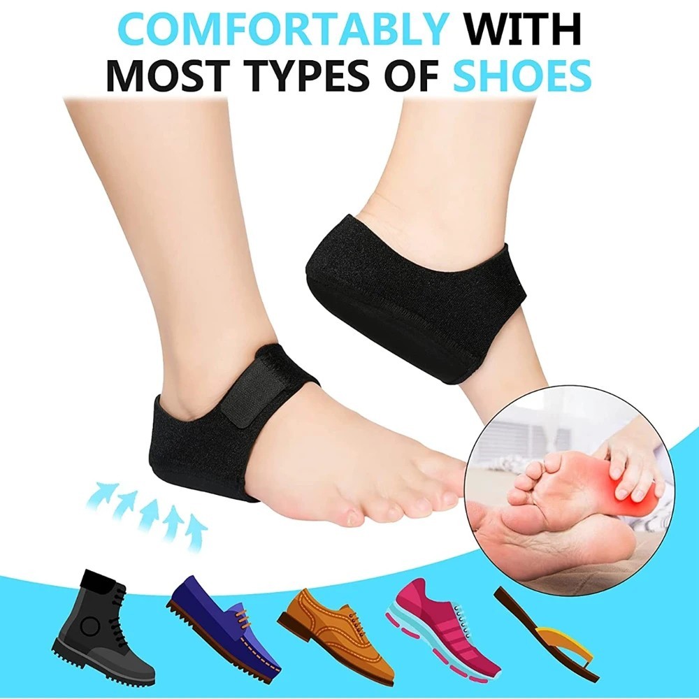 1Pair Plantar Fasciitis Heel Cups U Shaped Silicone Gel Heel Pain Relief Insoles