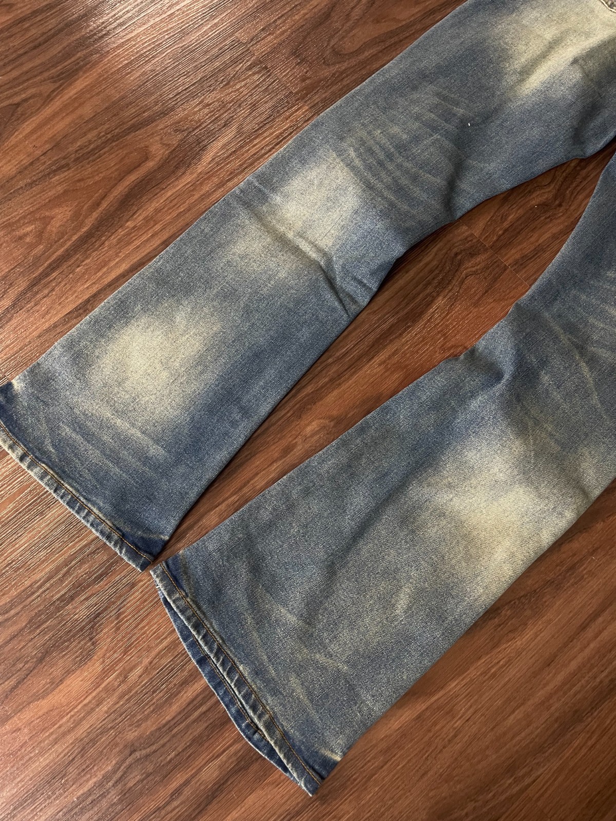 Purple Brand Distressed Stacked Flare Fit Denim Jeans