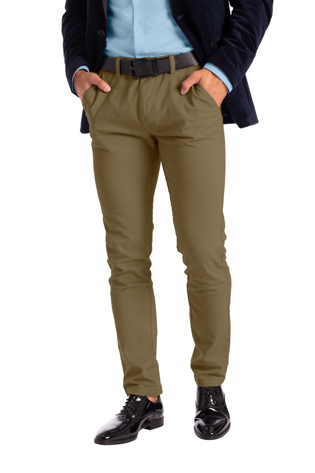 Men’s Stretch Formal Pants Slim-Fit Casual Pants –