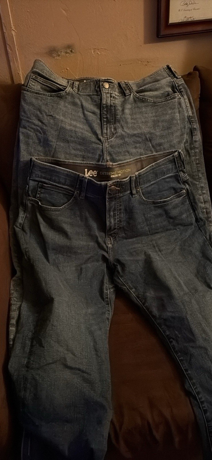 Lee Extreme Motion Men’s Blue Straight Leg Athletic Fit Denim Jeans 36-29