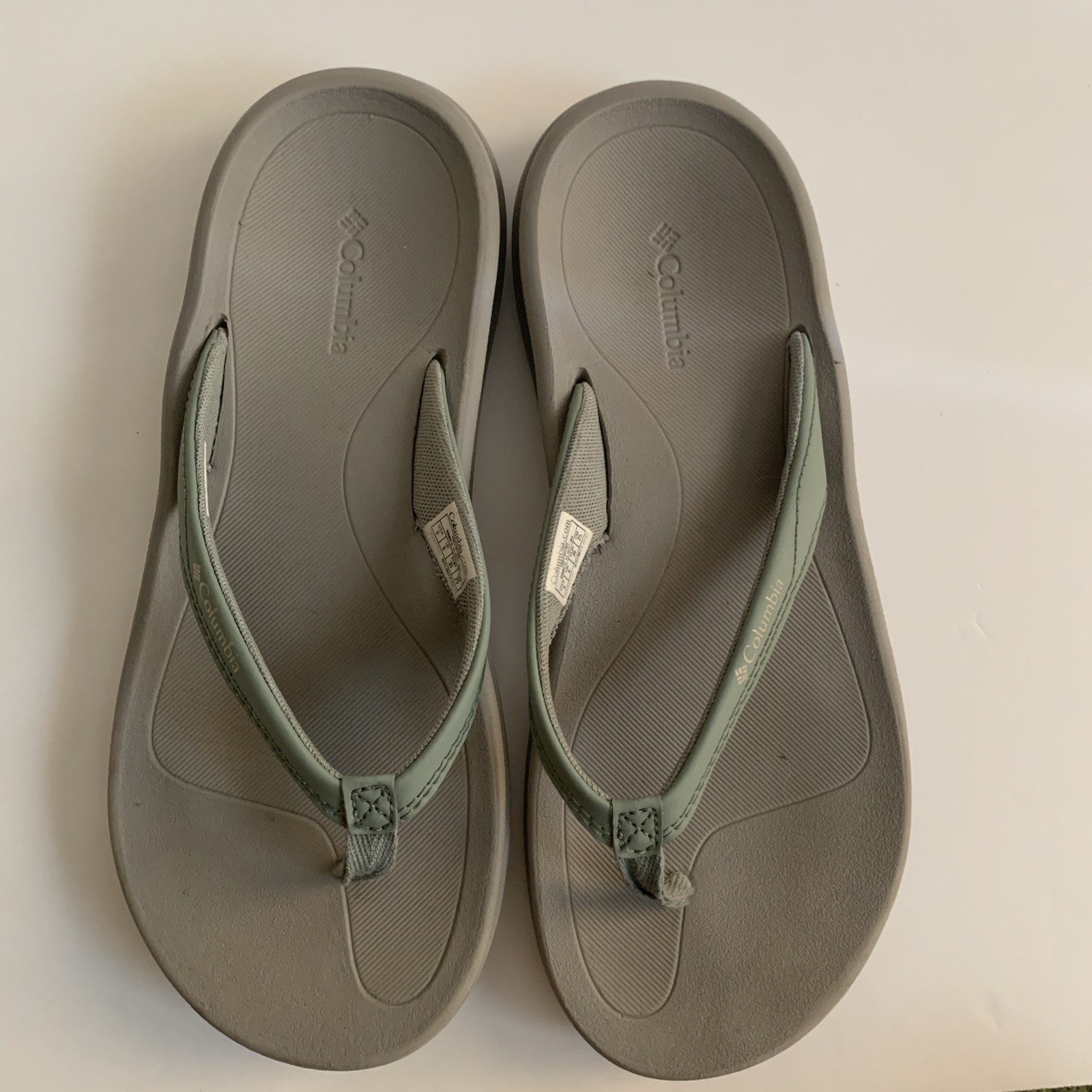 Columbia Womens Flip Flop Sandals Green Gray YL1037-305 Size 8 Comfort Casual