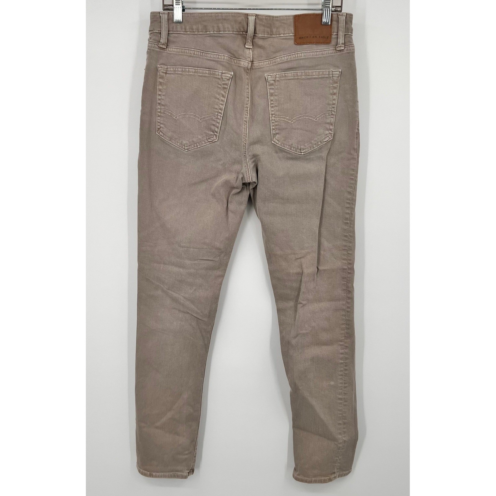 American Eagle Next Level Flex Skinny Jeans Mens 32×32 Taupe Khaki Brown Tapered