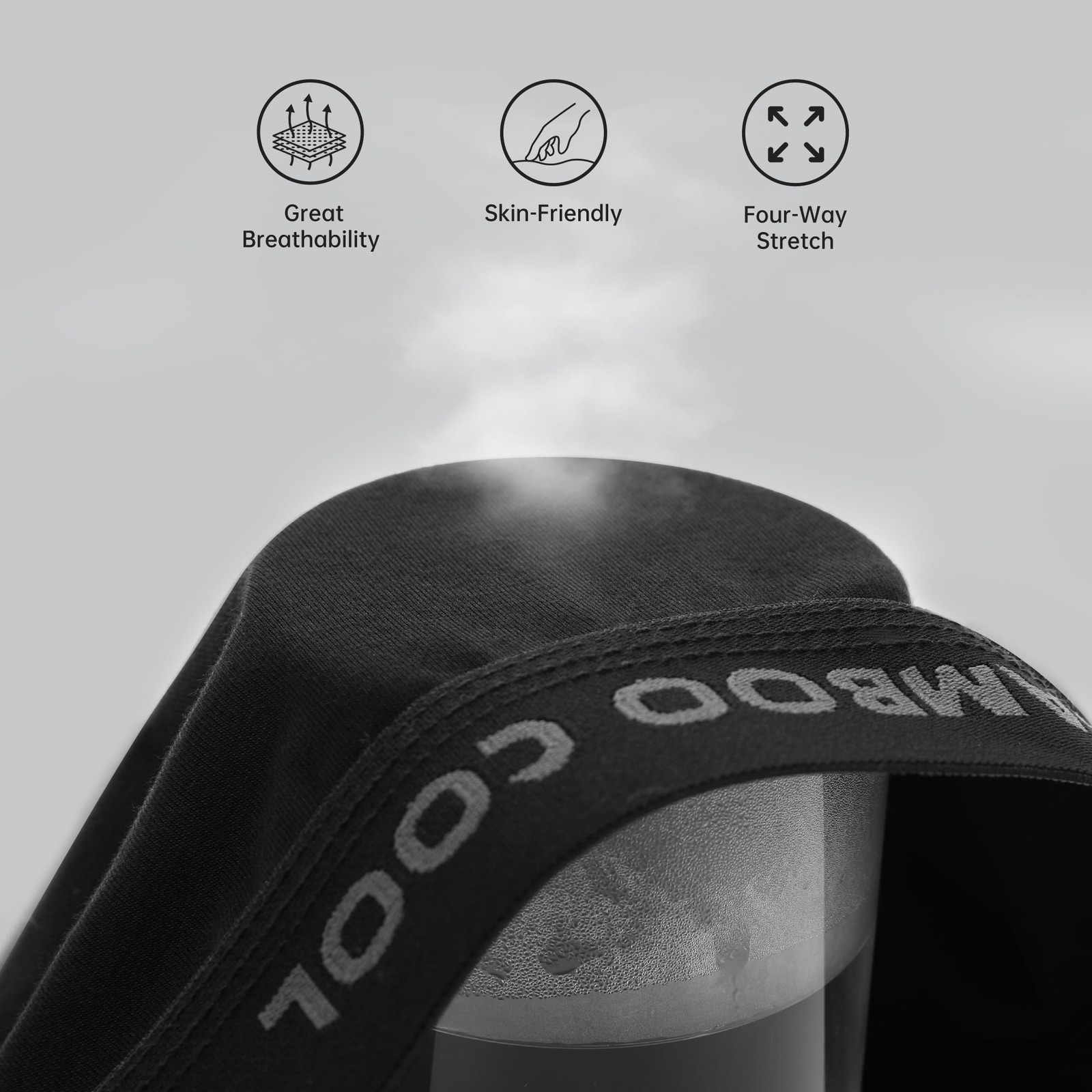 BAMBOO COOL Men’s Ultra Breathable Underwear,No Large, 02-black (4 Pack）