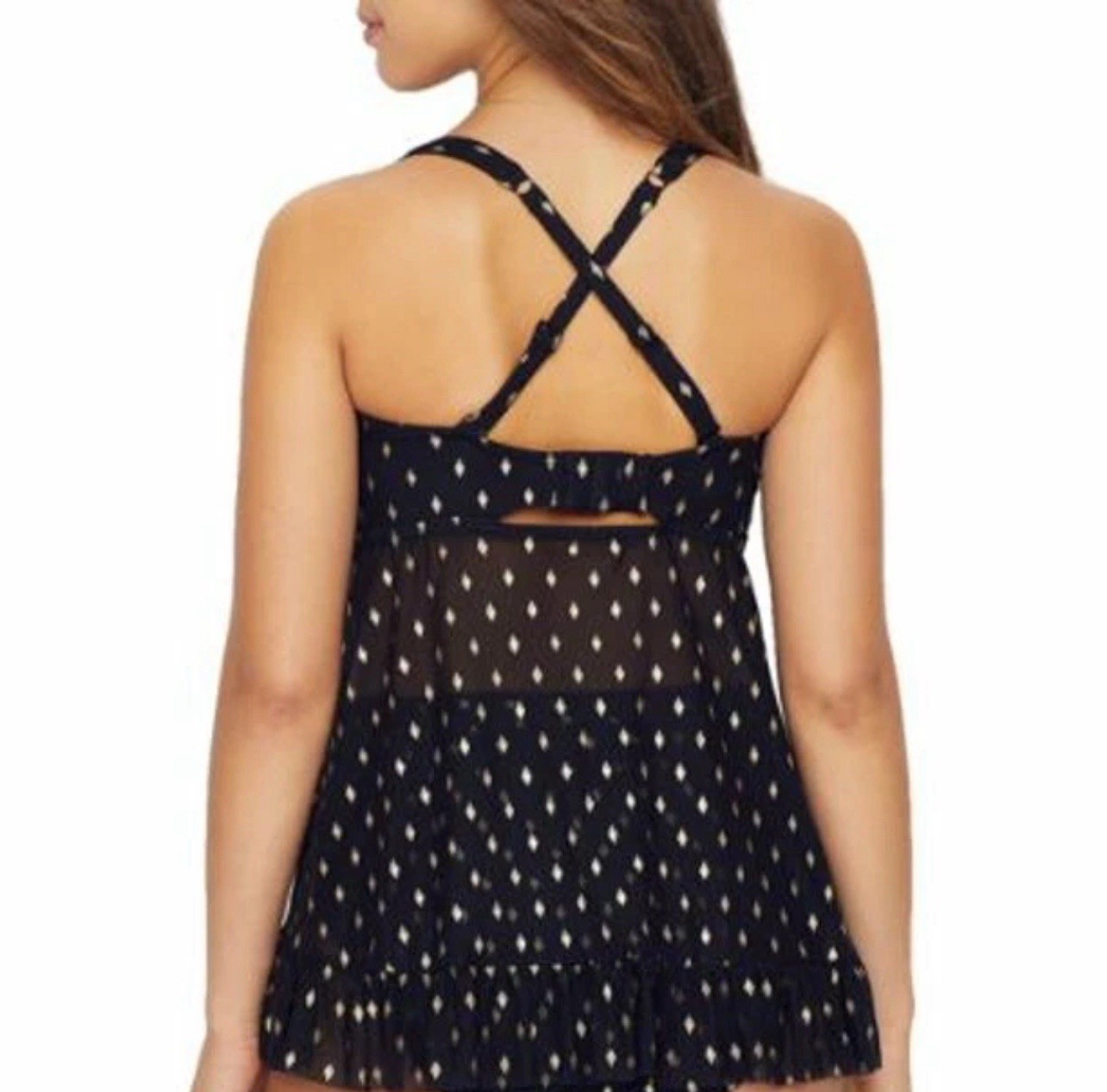 COCO REEF BRA SIZED 34D UNDERWIRED SLIDE LOCK STRAP TANKINI BANDEAU SWIM TOP