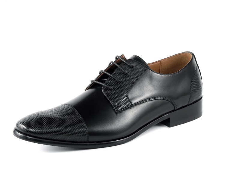 Amali Men’s Russo Textured Oxfords Cap Toe 4-Point Lace-Up Formal Dress Shoes
