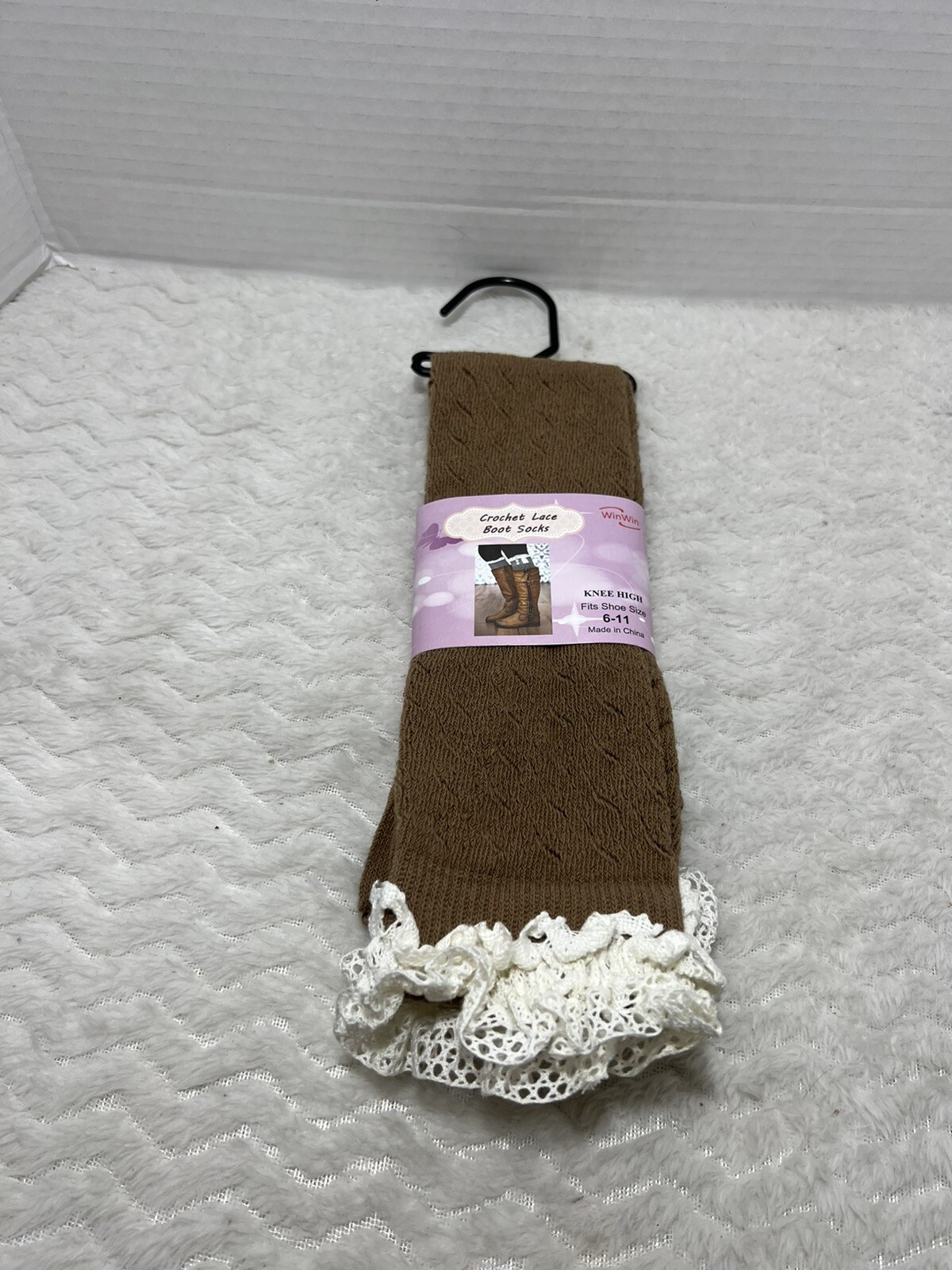WinWin Women’s Crochet Lace Boot Knee Socks 6-11 Shoe Sz. Choose Color