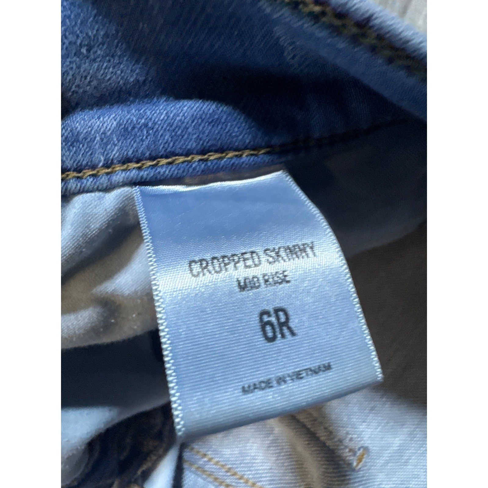 Express Womens Light Wash Cropped Skinny Mid Rise Jeans Size 6R Denim Blue