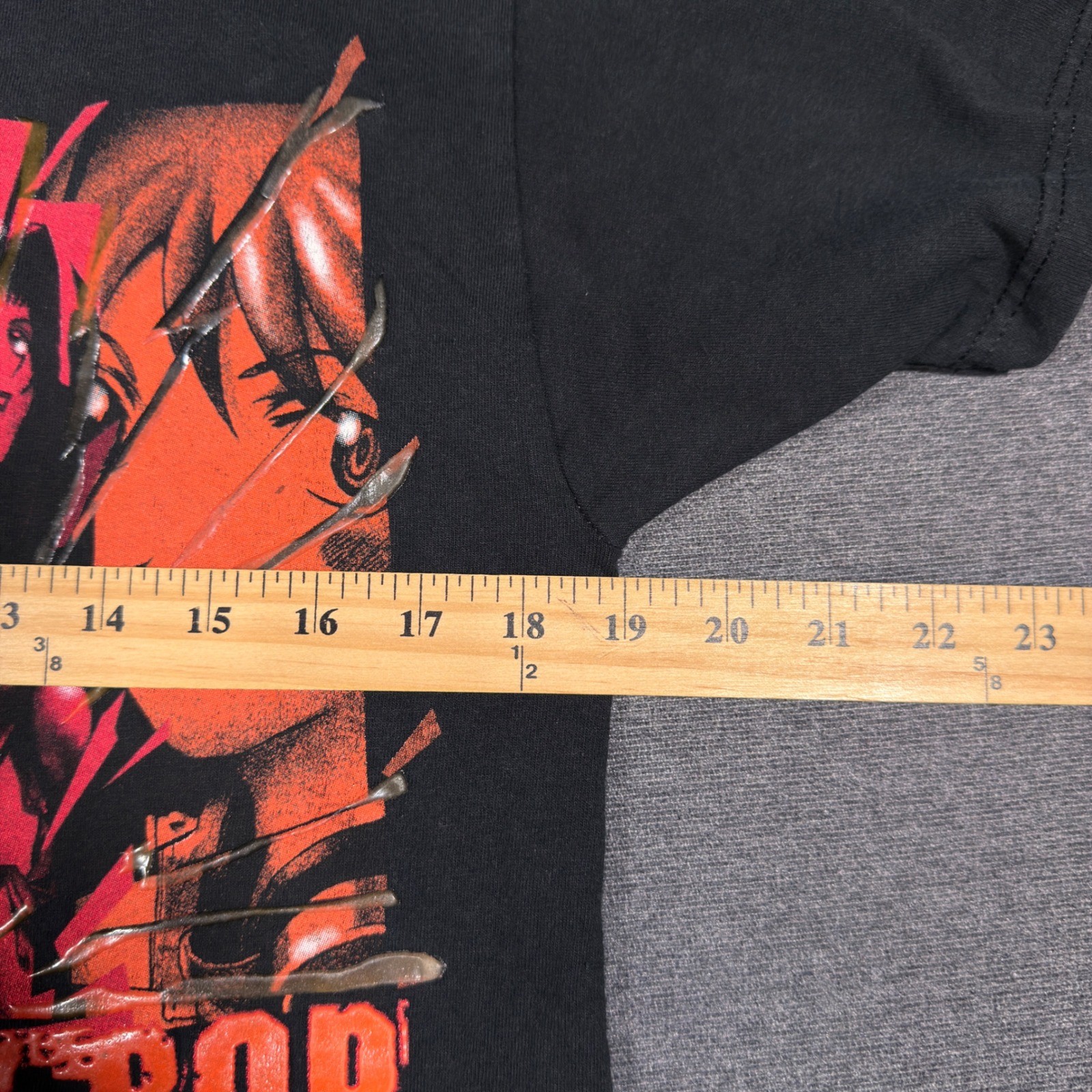 ODM Cowboy Bebop T Shirt Men Medium Black Anime Graphic Puff Print Sunrise Y2K