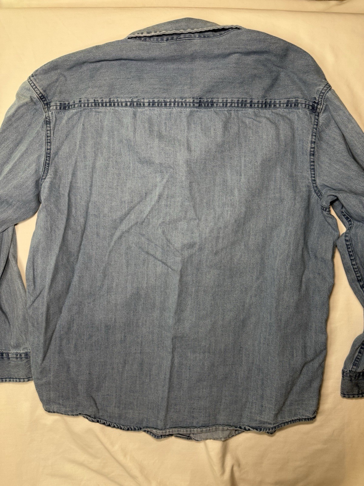 Thereabouts XL 18H/20H Husky Denim Button Down Shirt Light Wash Blue 21” Pit