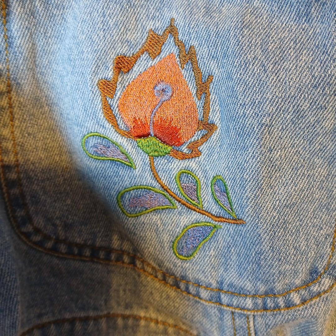 Harve Benard by Benard Holtzman Denim Jacket,embroidered Pockets NWT Size 10