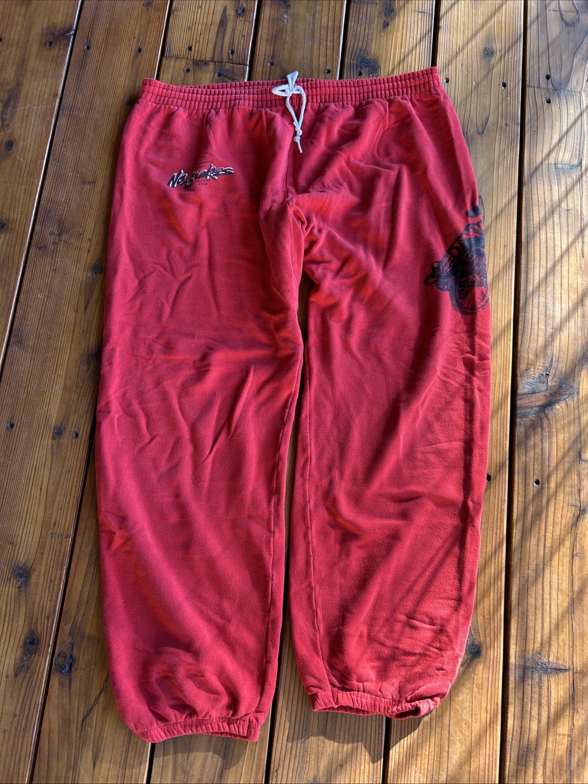 Vintage Y2K Speedway Motorcycle Racing No Breaks Sweatpants Red Men’s Large