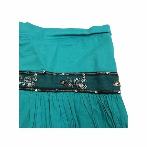 Rampage Clothing Co Skirt Medium Green Tie Dye Pleated Side Zip Draw Tie Waist