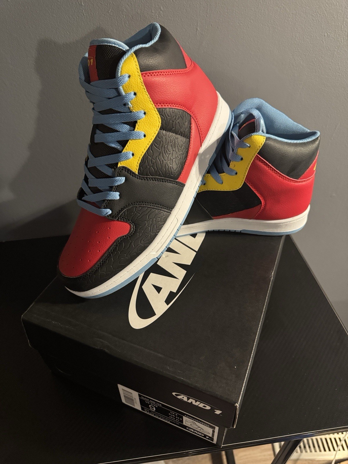 AND1 Slam Mid TPR Men’s Mid Top Lace-Up Sneakers Multicolor Colorblock